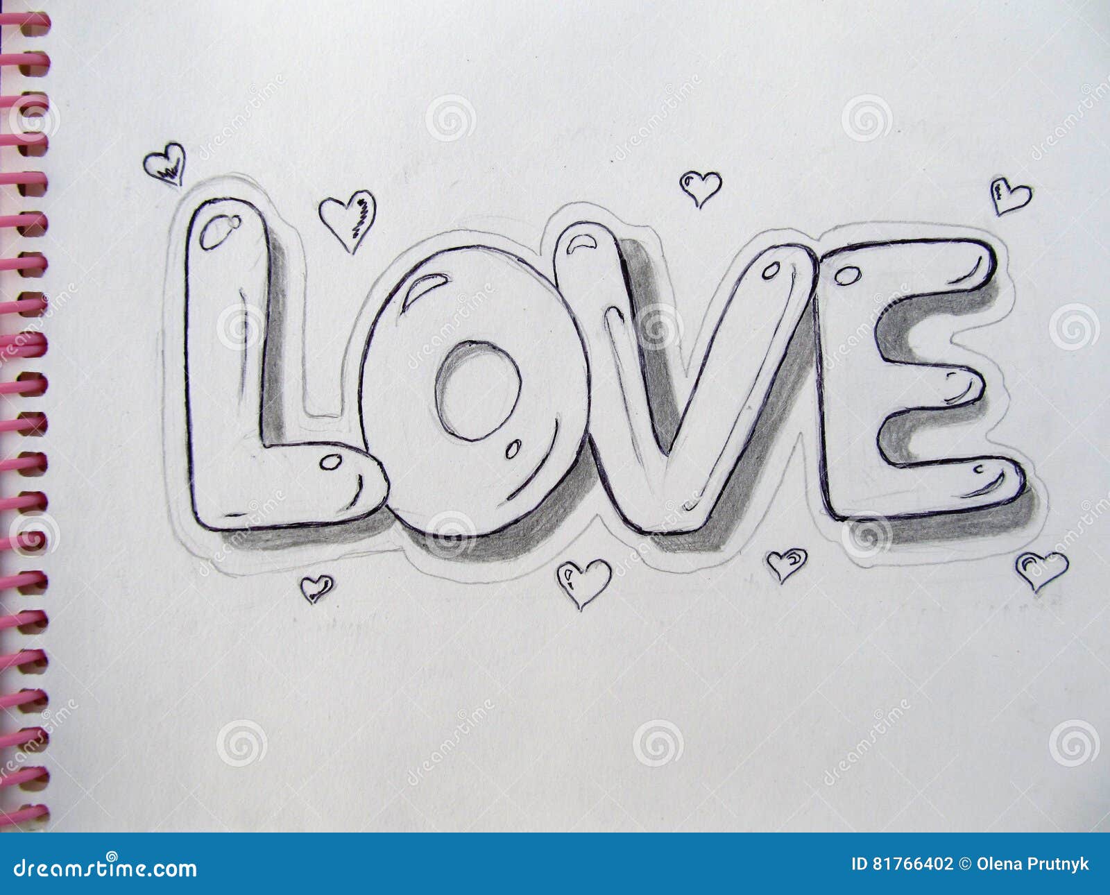 Disegno A Matita Su Carta Amore Illustrazione Di Stock Illustrazione Di Cellula Sketchbooks