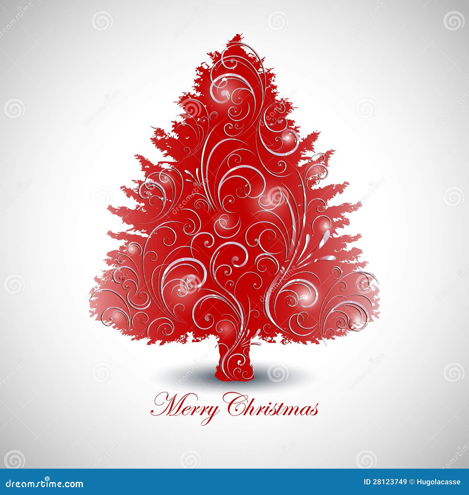 Disegno rosso dell albero di Natale