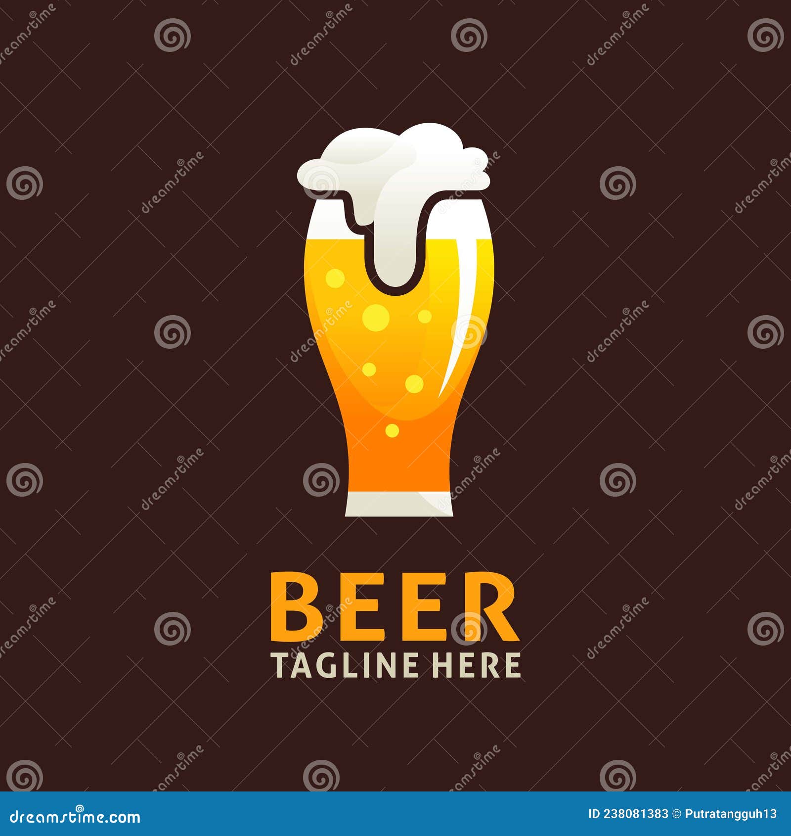 Diseño Del Logo De Frothy Beer Mug Ilustración del Vector Ilustración