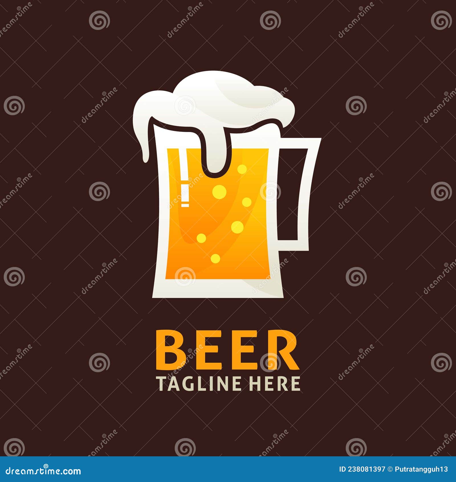 Diseño Del Logo De Frothy Beer Mug Ilustración del Vector Ilustración de dorado, hurgar 238081397