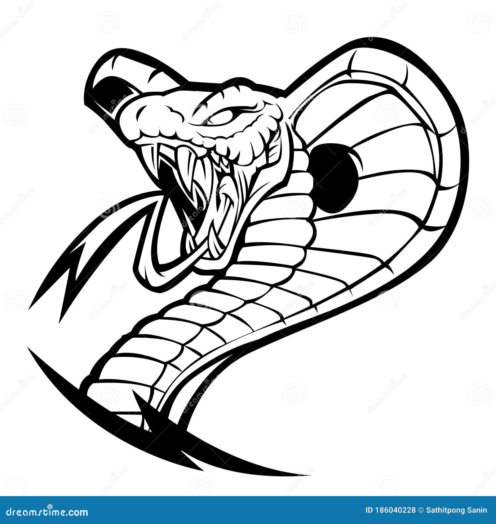 Diseño Del Logo De La Serpiente De Cabeza Vectorial De Cobra
