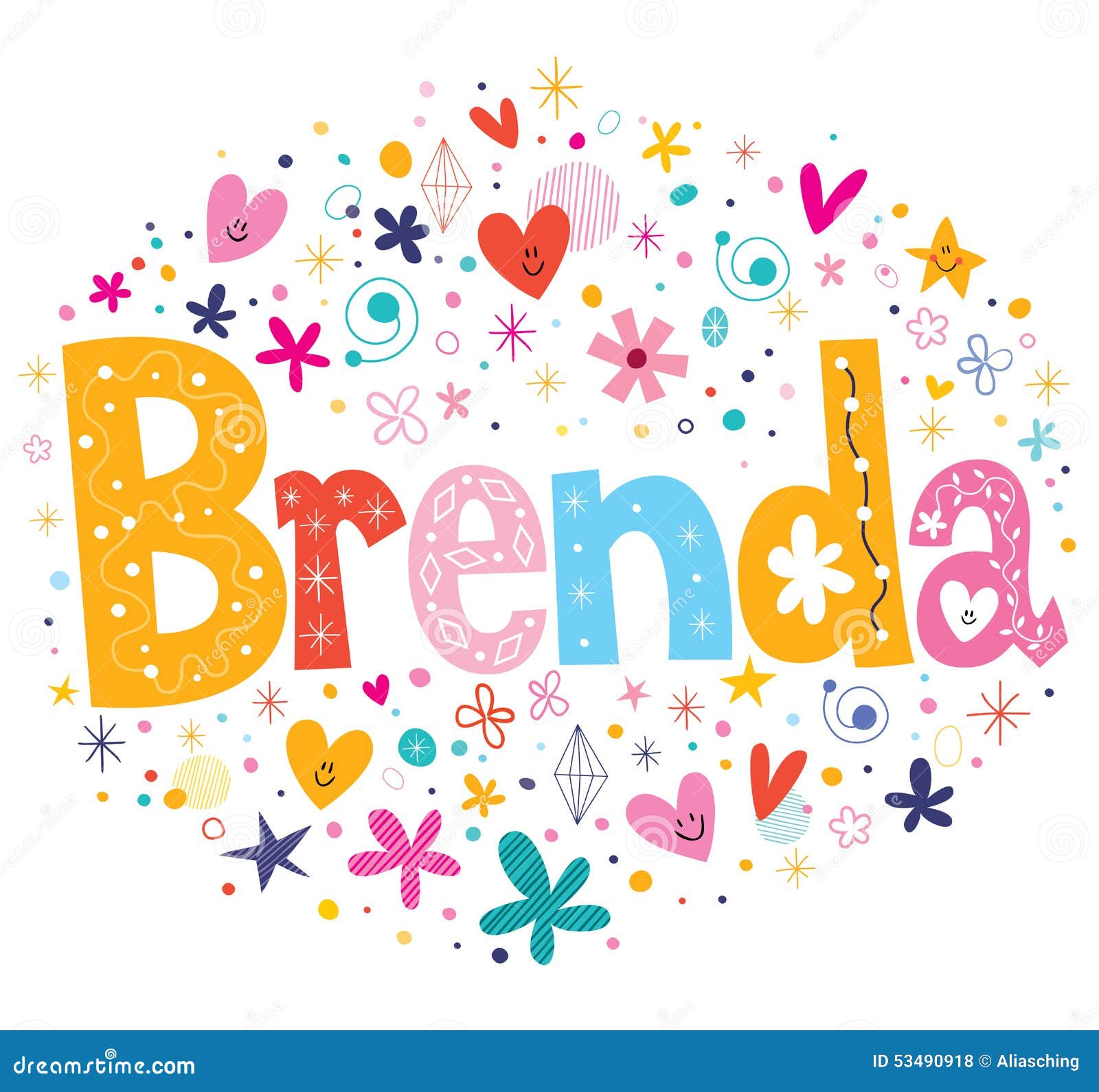 Diseño Del Nombre De Brenda Ilustración del Vector Ilustración de