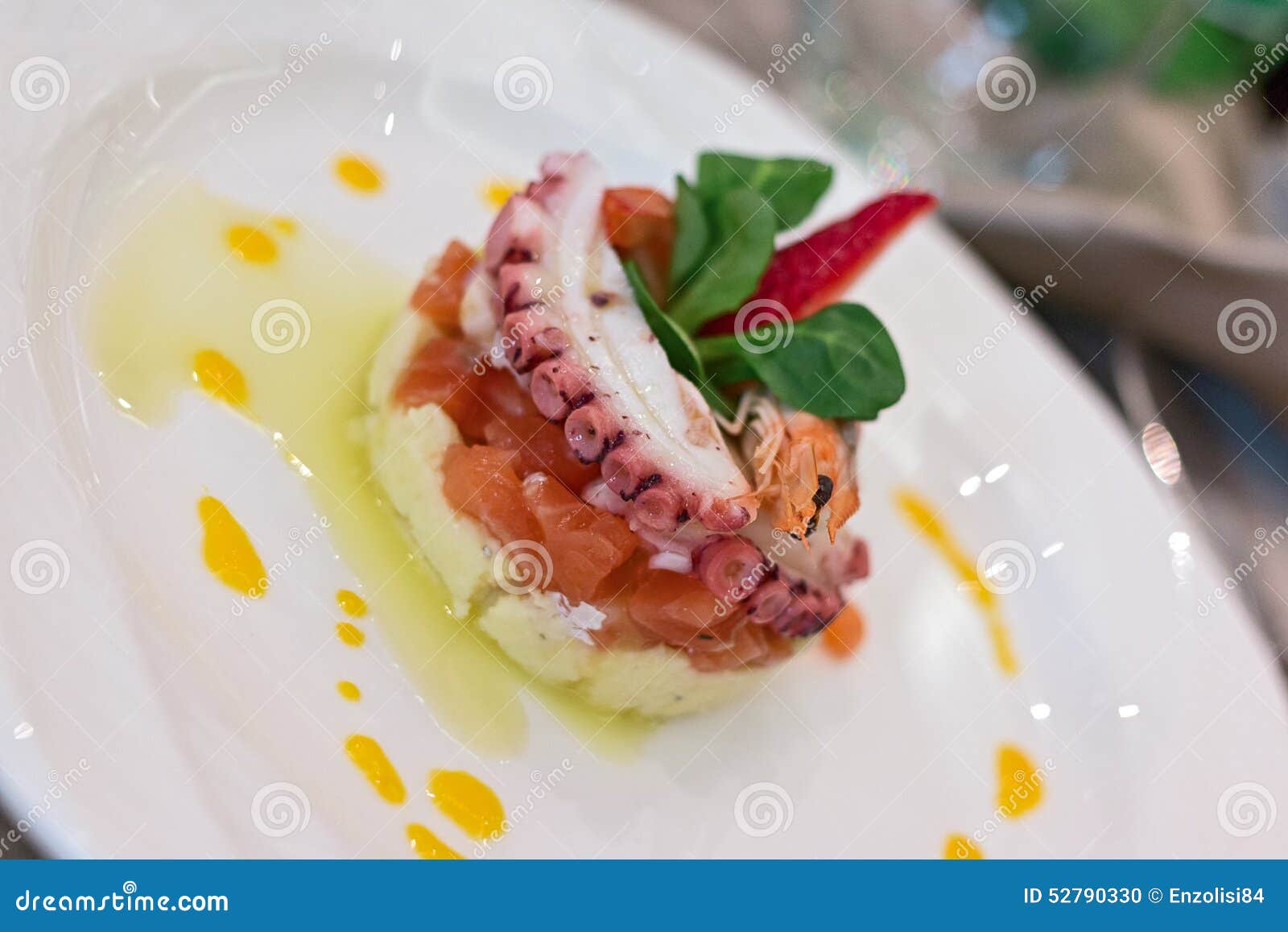 Dish Decorated on White Plate Stock Photo Image of creativity, tomato