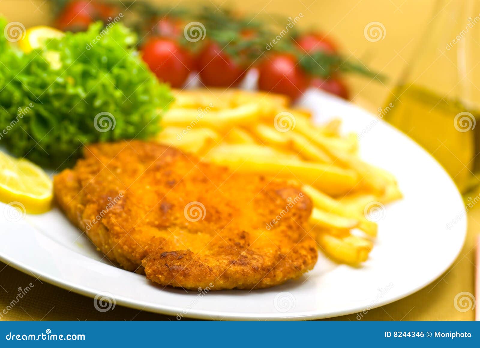 The Dish Full of Meat morsel of the Veal Crunchy Stock Photo Image