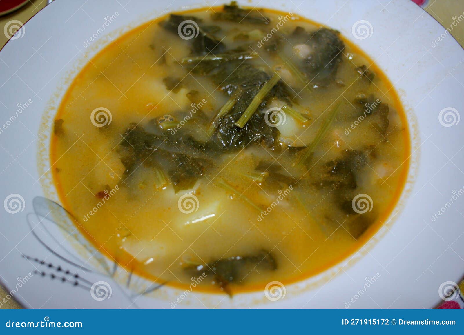 A dish of galician broth stock photo. Image of typical 271915172