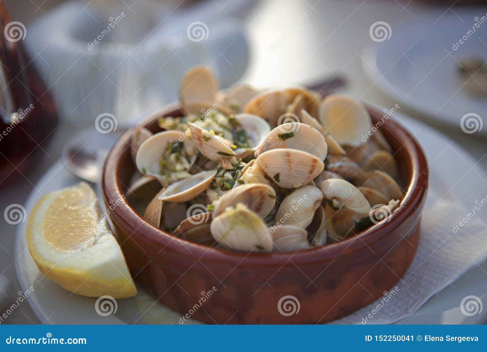 Dish with Hot Shells, Exotic Food Stock Image - Image of mussel ...