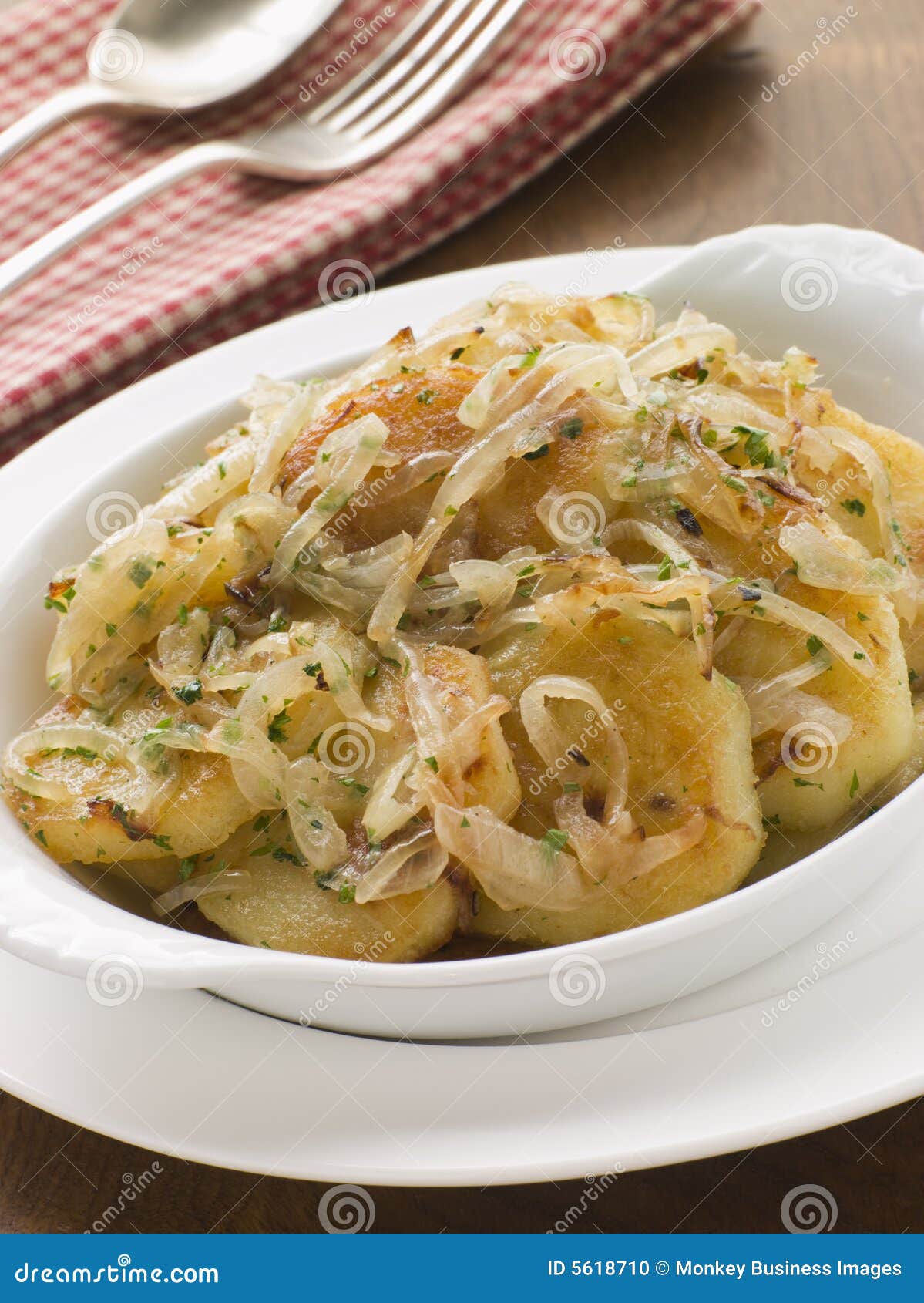 Dish of Lyonnaise Potatoes stock photo. Image of pomme 5618710