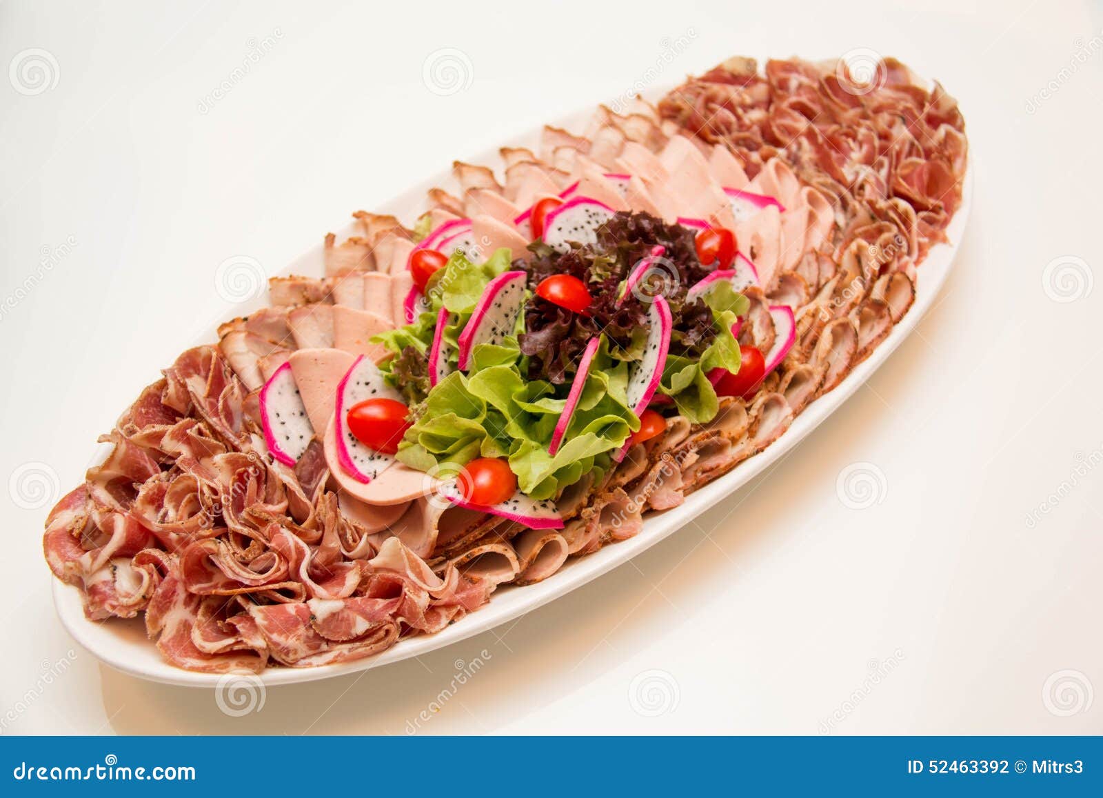 Dish of Mixed Cold Cuts on White Stock Photo Image of platter, meal