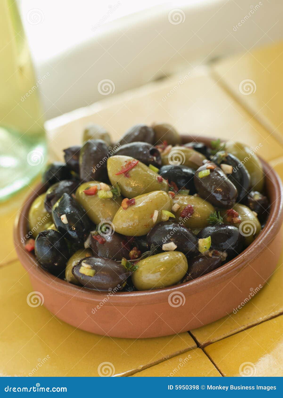 dish of mixed marinated olives