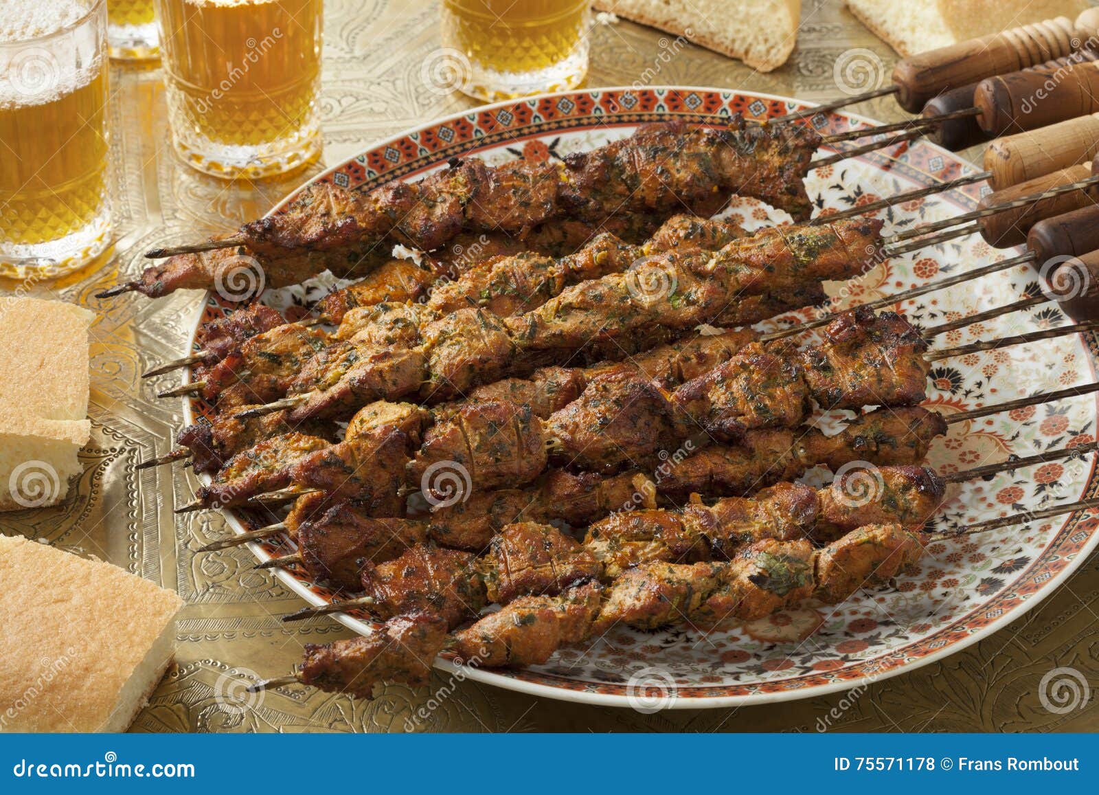 Moroccan Lamb Kebab On A Stove Stock Photography 73954352