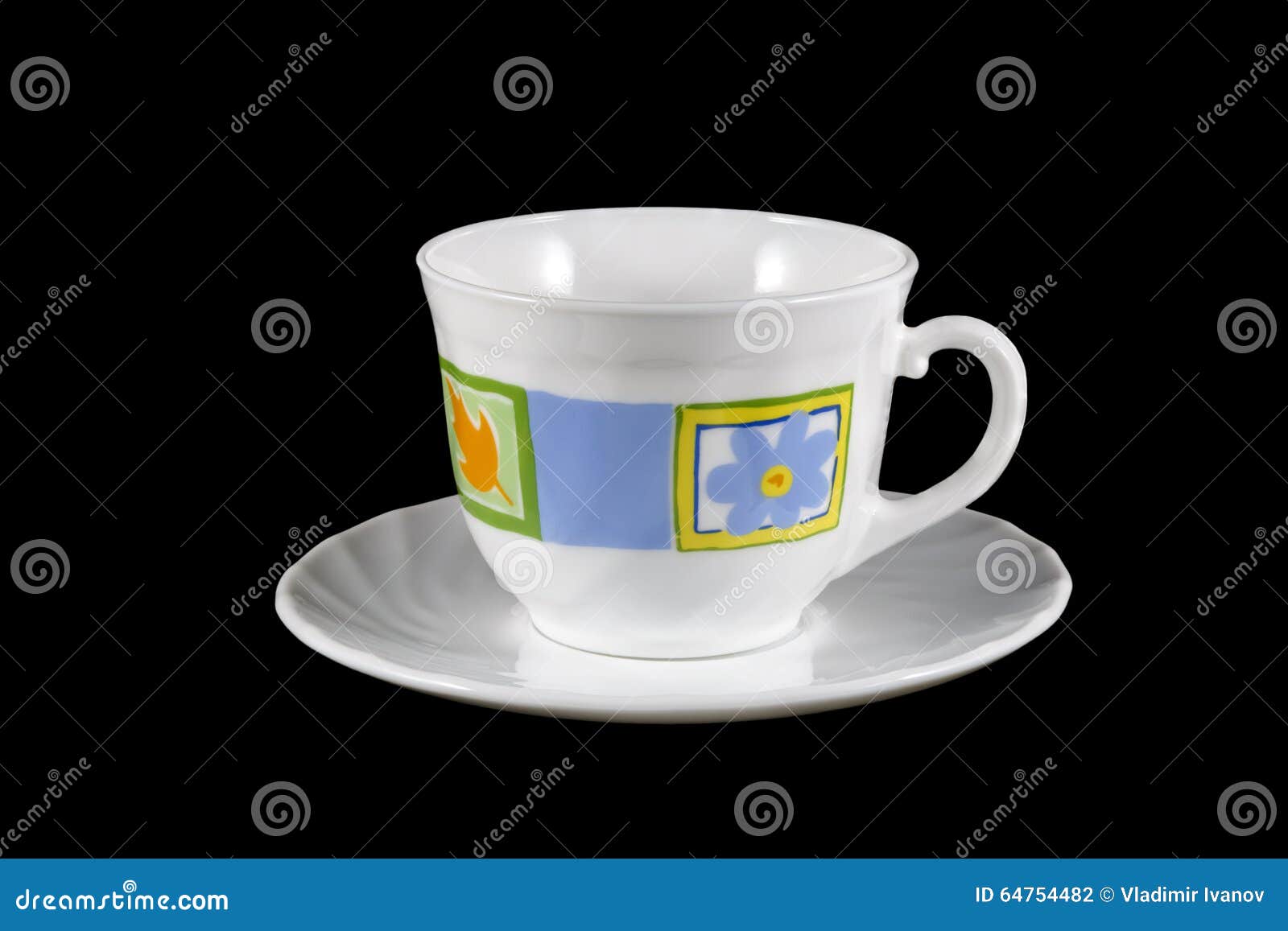 Dish and Mug for Tea from Porcelain Stock Photo - Image of white ...