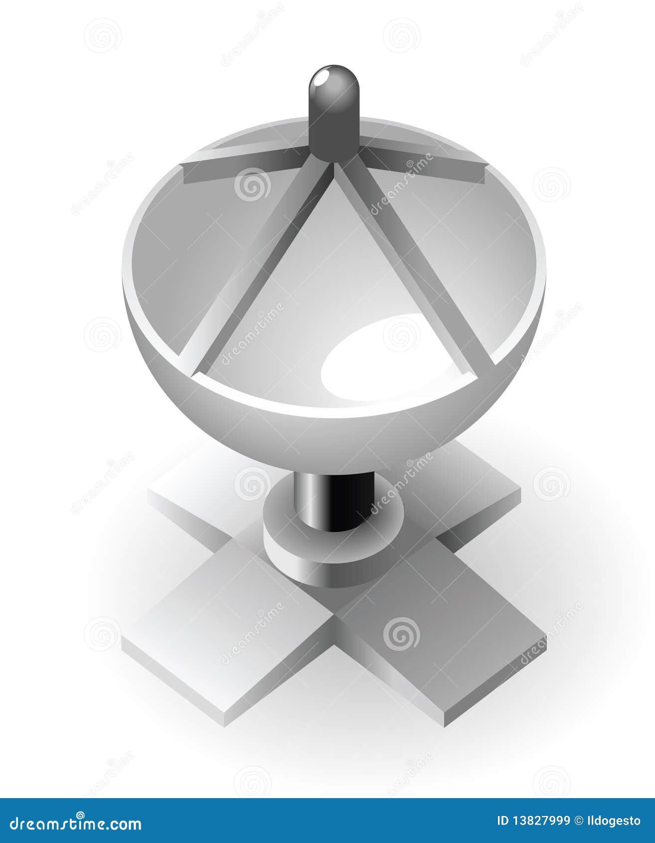 Dishshaped Antenna Cartoon Vector 13827999