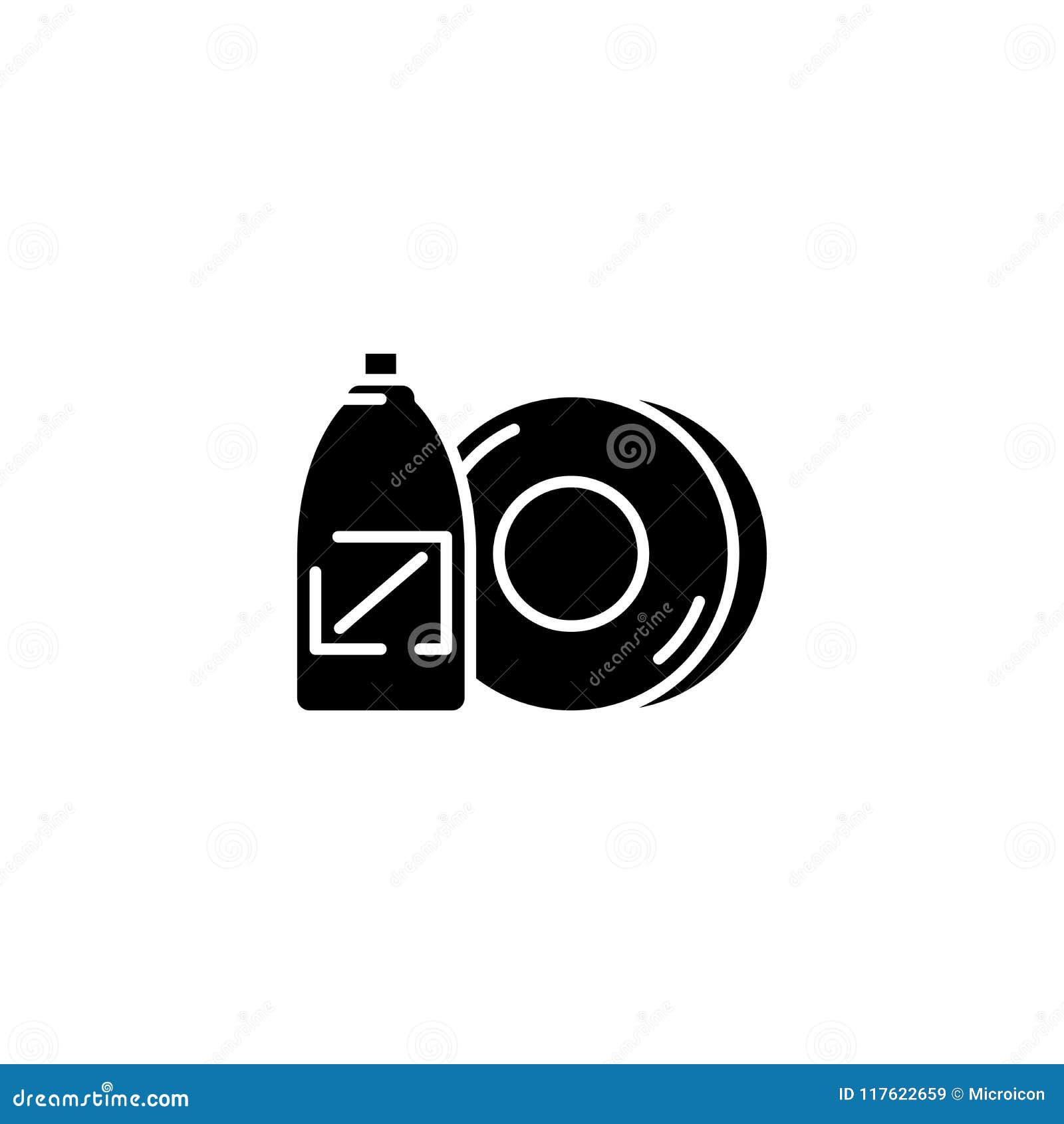 Dish Soap Black Icon Concept. Dish Soap Flat Vector Symbol, Sign, Illustration. Stock Vector