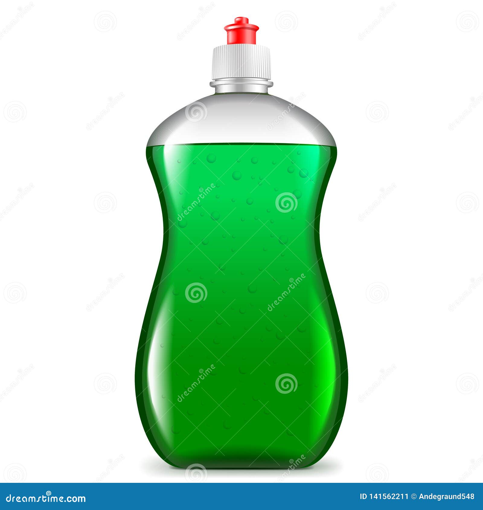 Dish Soap Isolated on White Vector Illustration Stock Vector