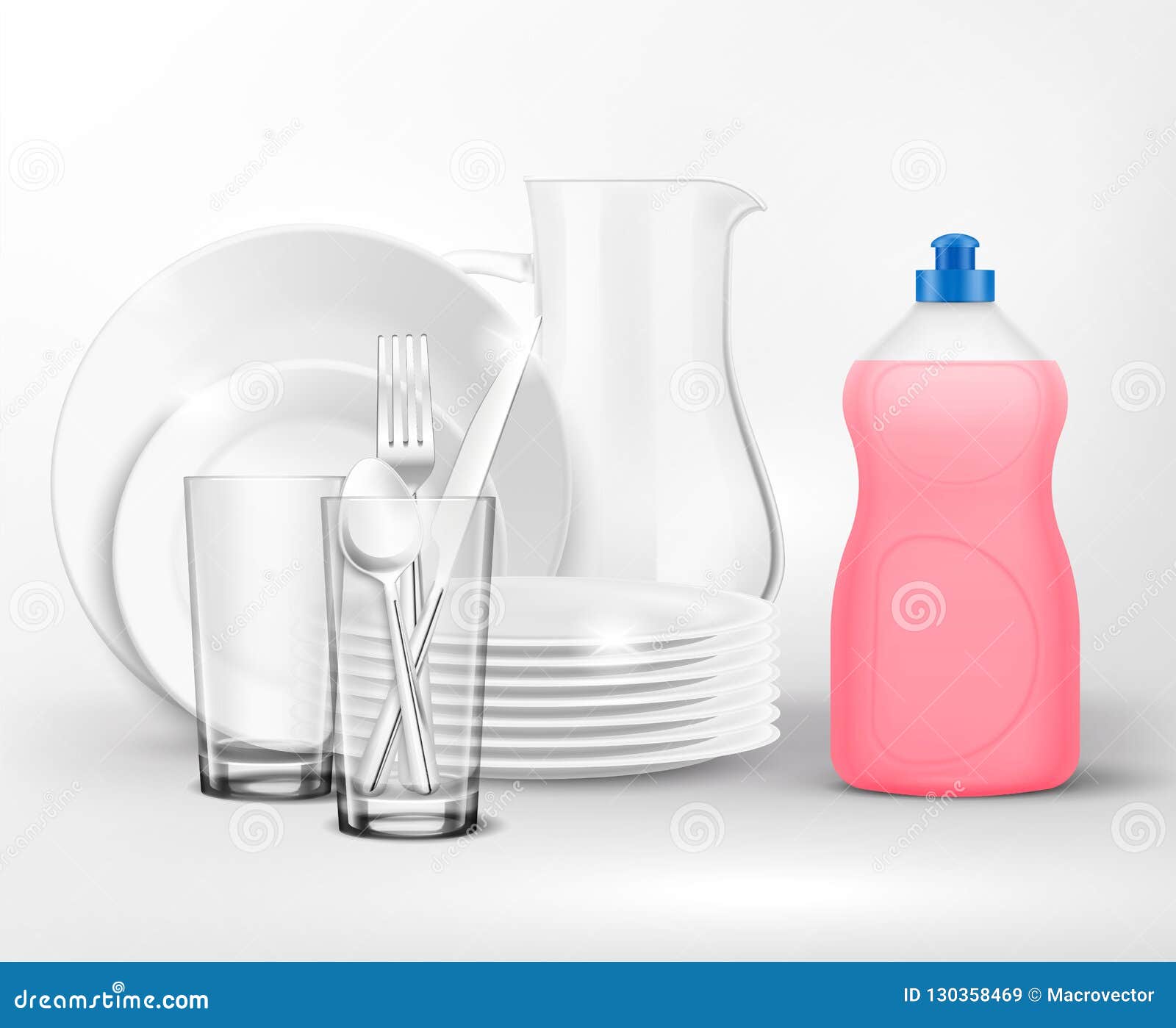 Dish Soap Realistic Composition Stock Vector Illustration of abstract