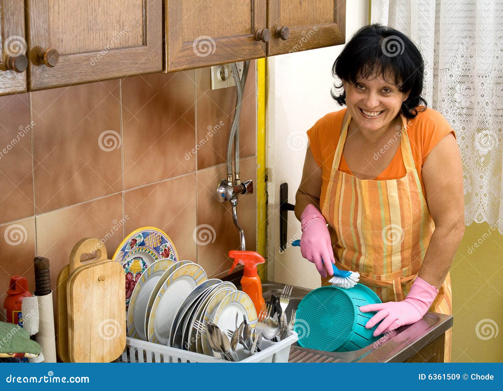 Dish washing stock image. Image of work, furniture, mother 6361509