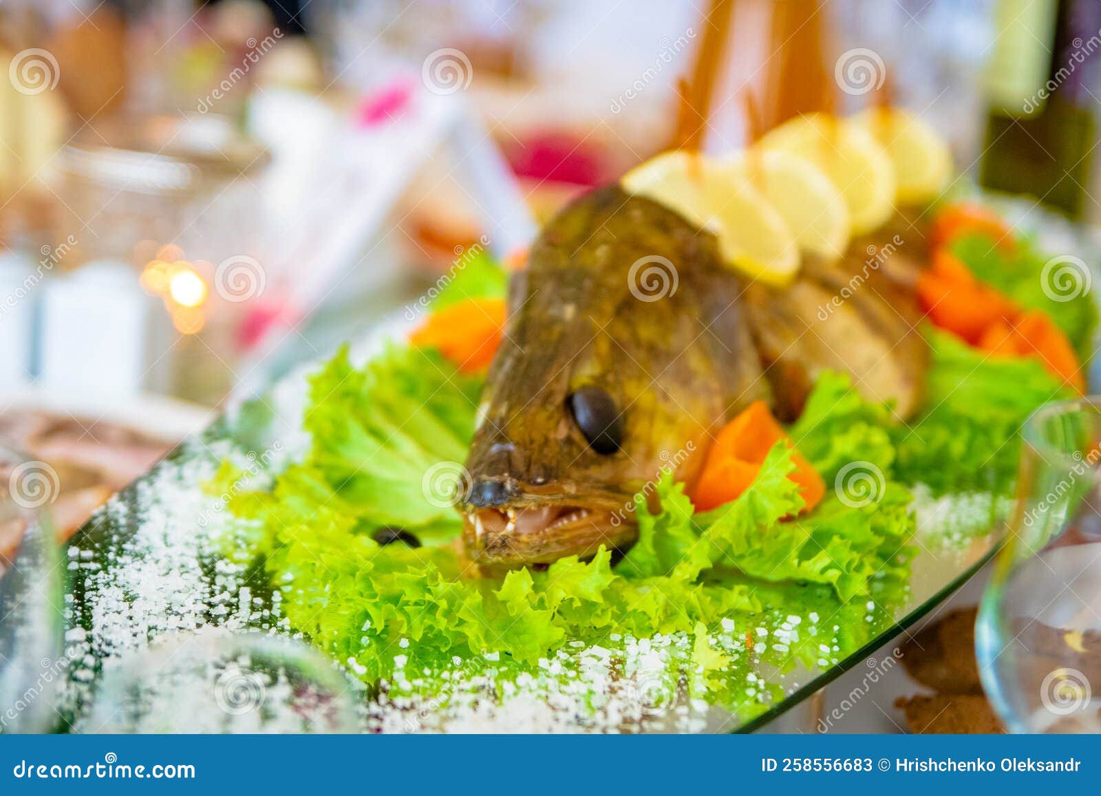 A Dish of Whole Fish Cut into Pieces Stock Image Image of food