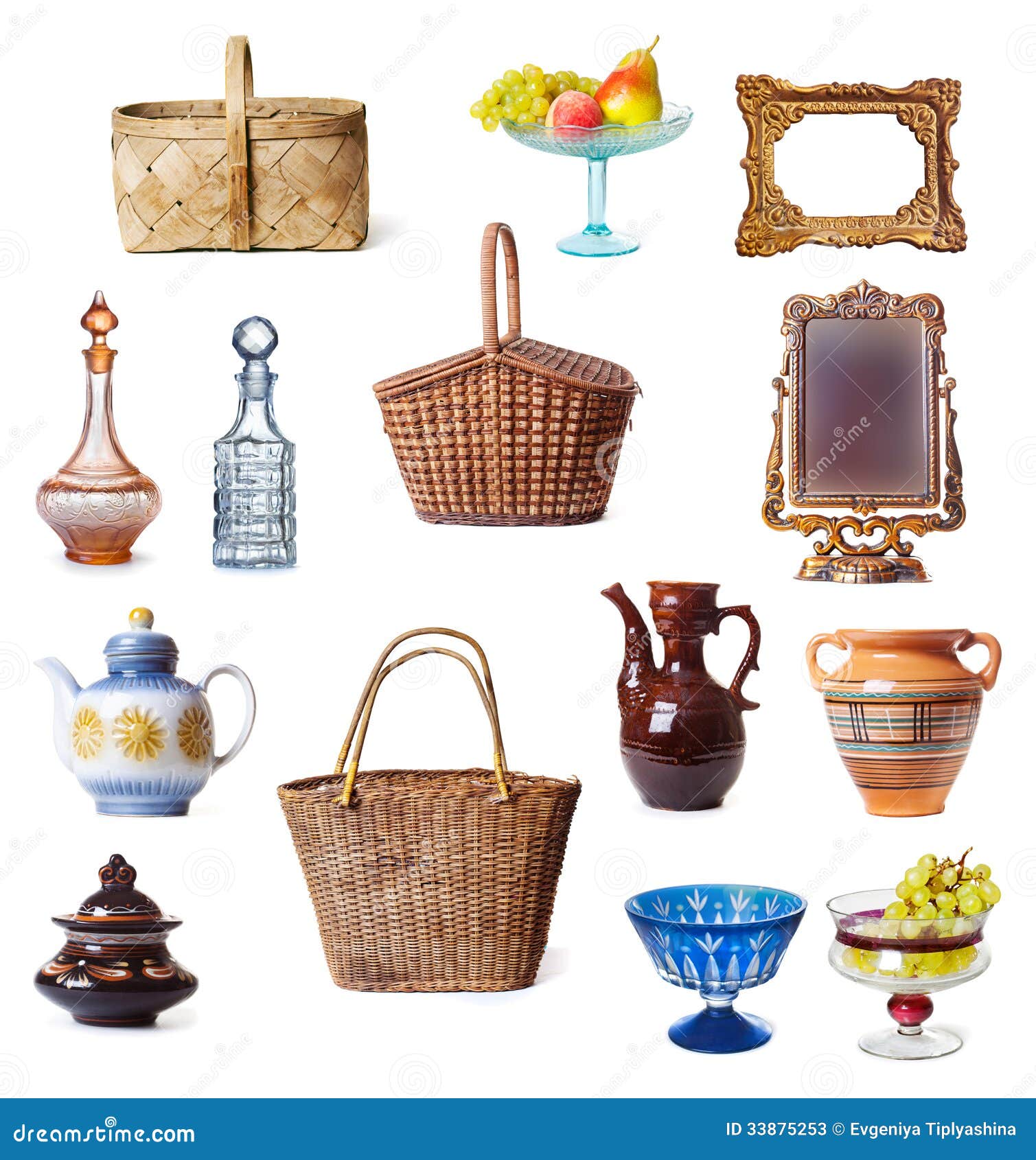Dishes and baskets stock image. Image of farfon, household 33875253