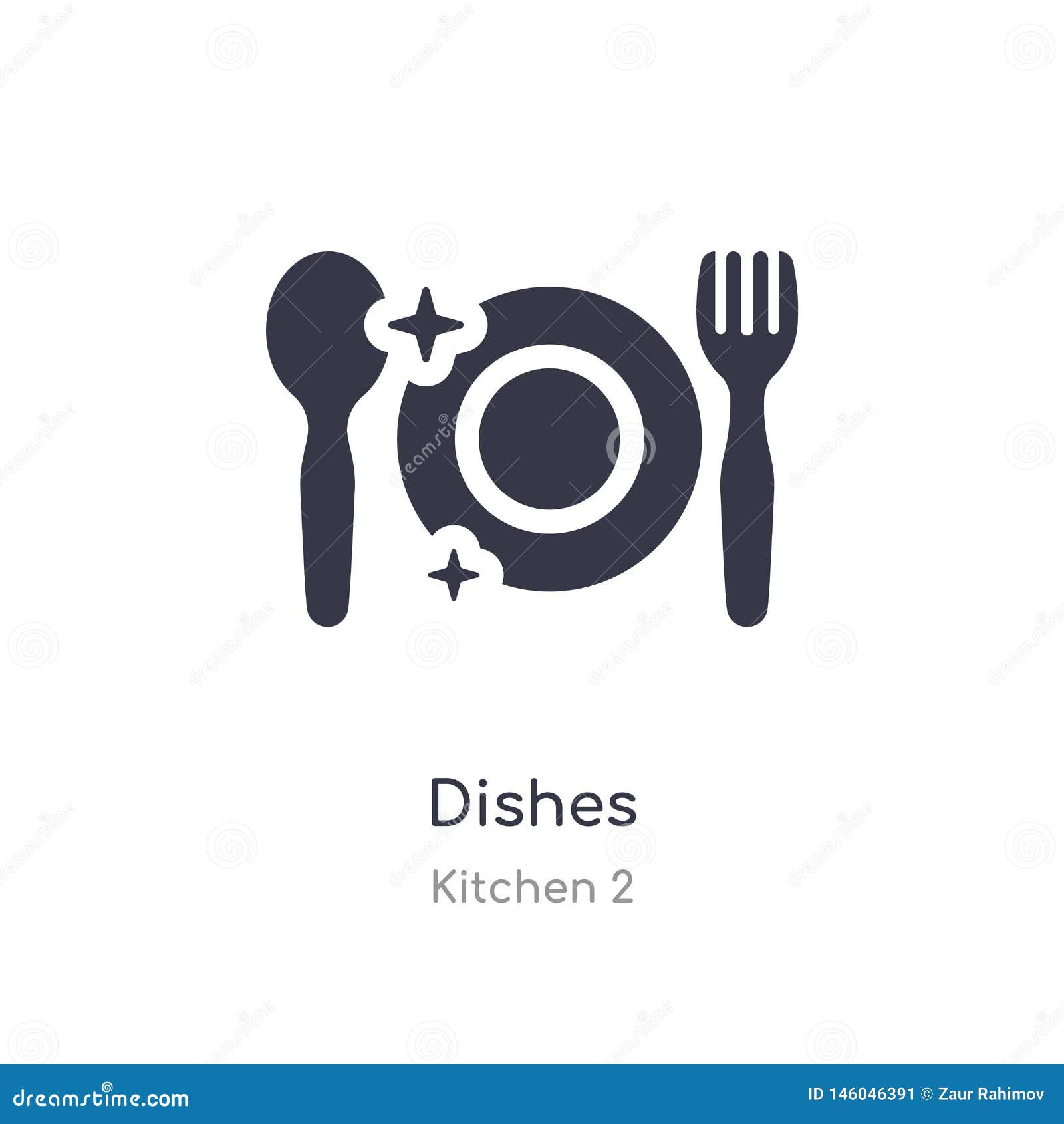 Dishes Icon. Isolated Dishes Icon Vector Illustration from Kitchen 2
