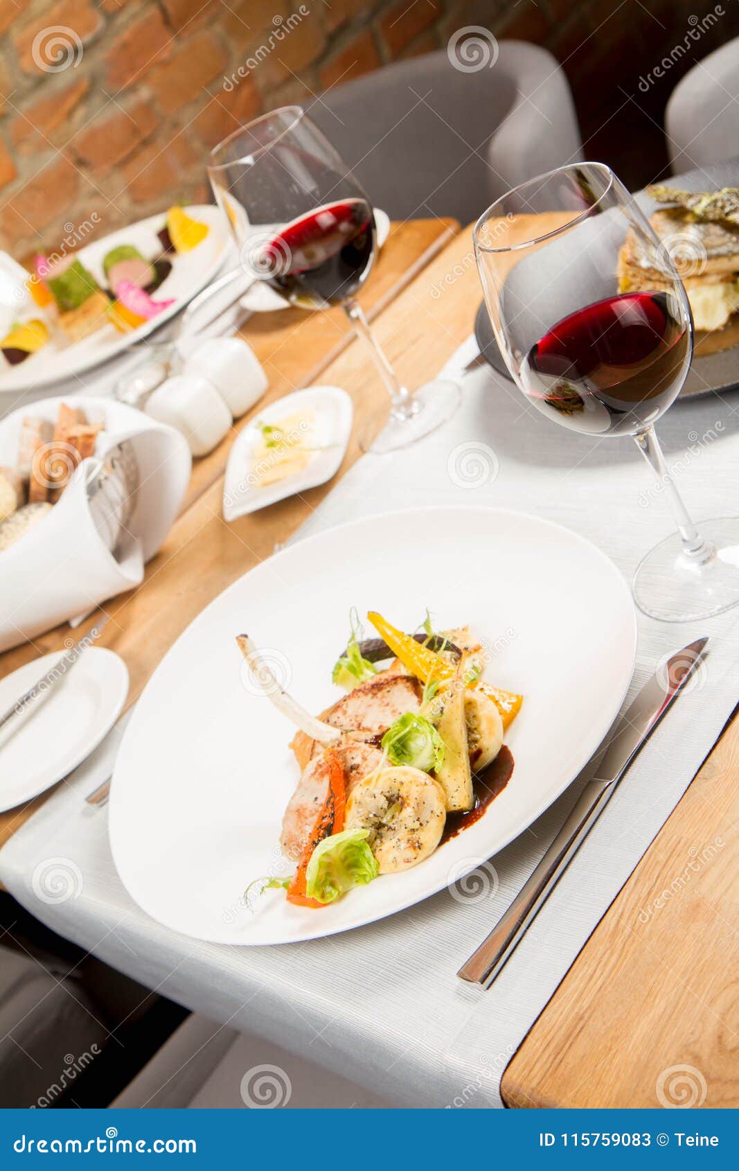 Dishes Served in a Restaurant Stock Image - Image of cuisine, cutlery ...