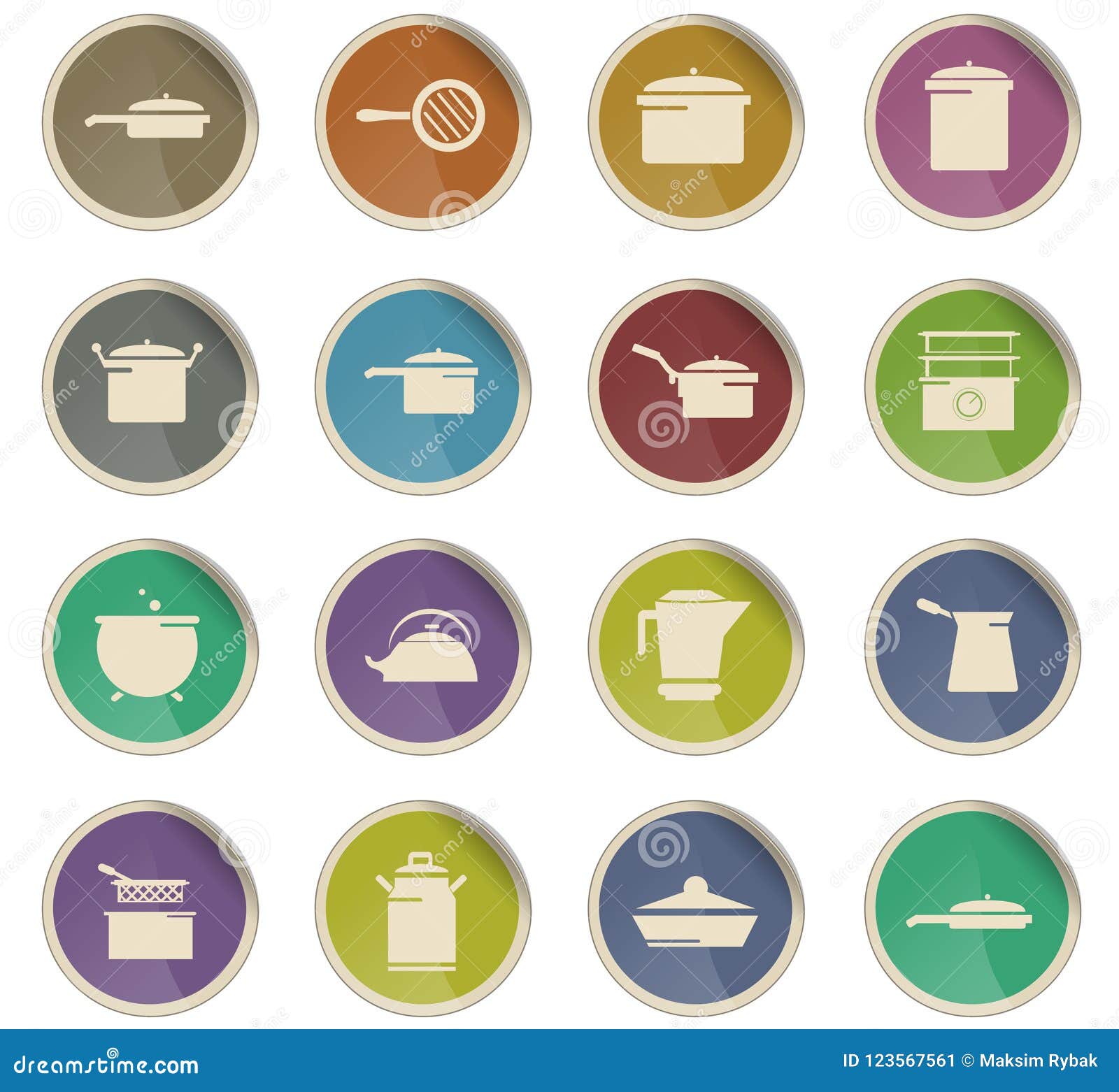 Dishes icon set stock vector. Illustration of symbol 123567561