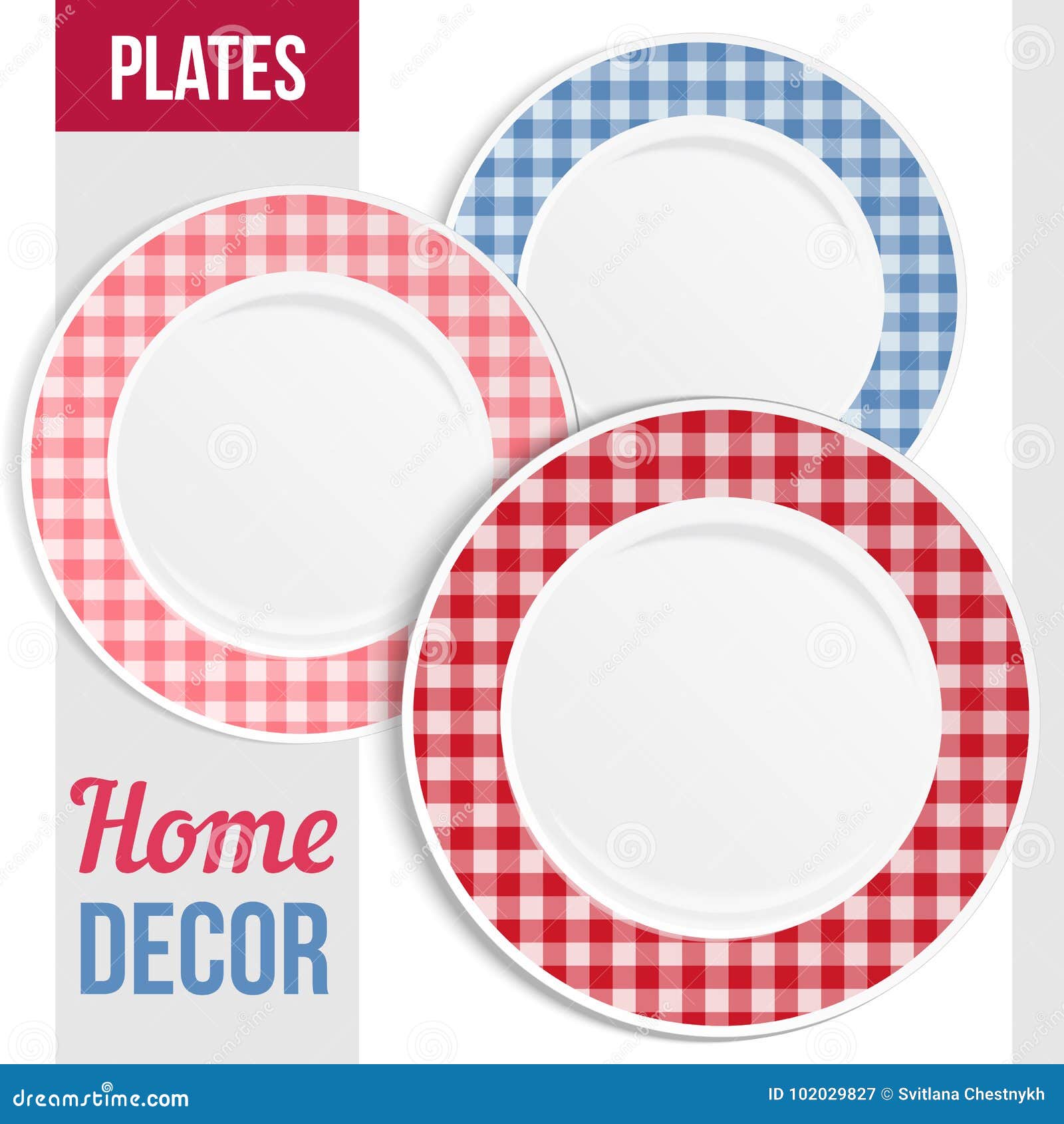 dishware set, three decorative plates .
