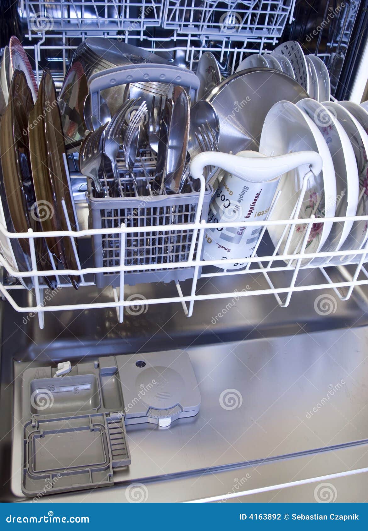 Dishwasher with Clean Dishes Stock Photo Image of hygiene, appliance