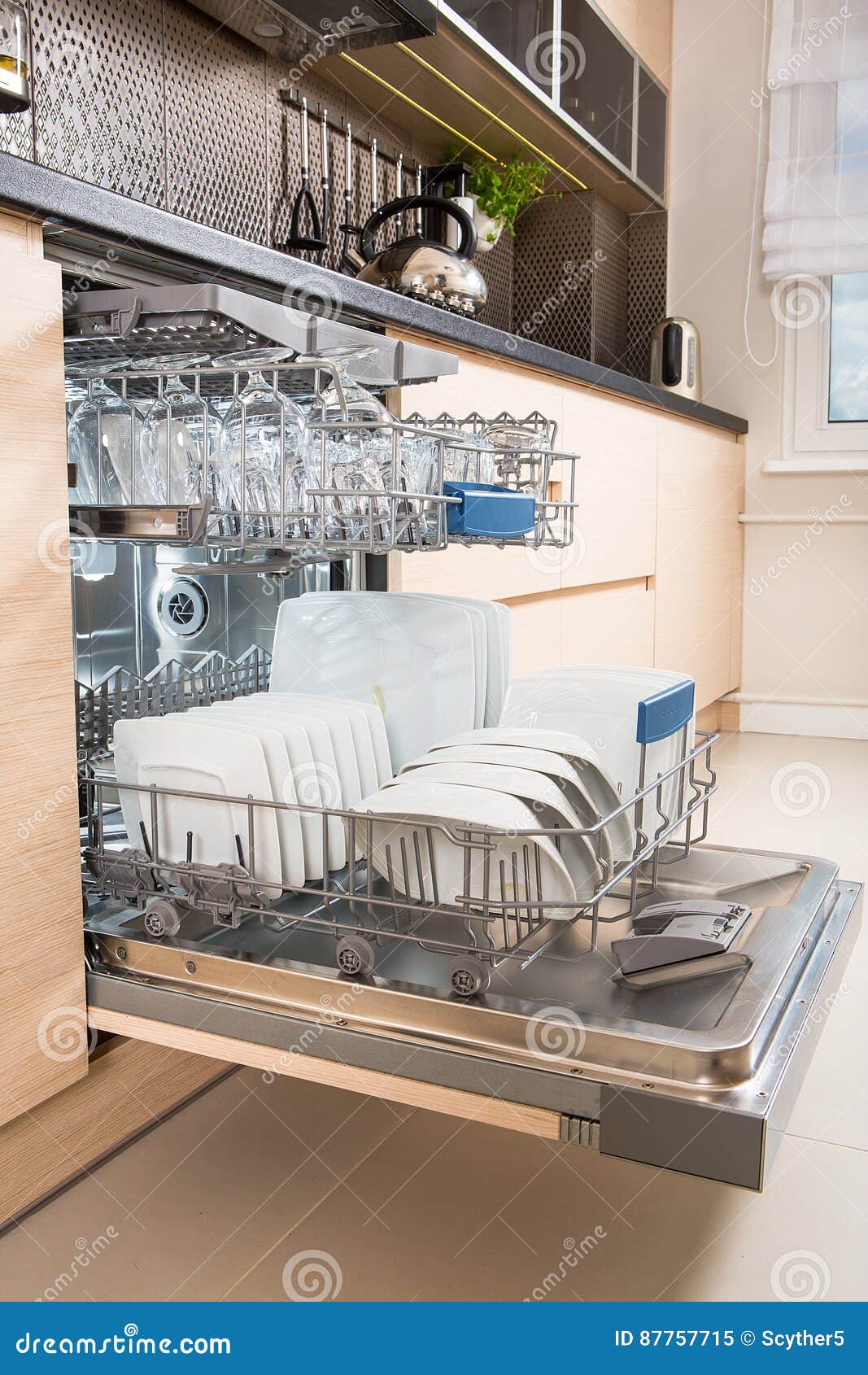 Dishwasher after Cleaning Process. Stock Image Image of hygiene