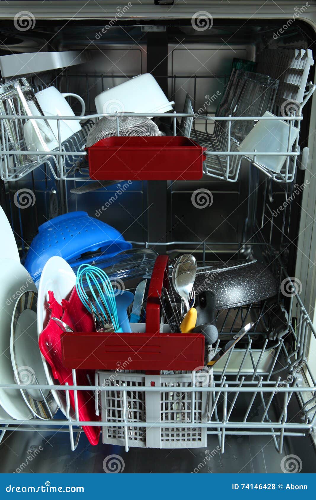 Dishwasher stock photo. Image of full, dish, domestic 74146428