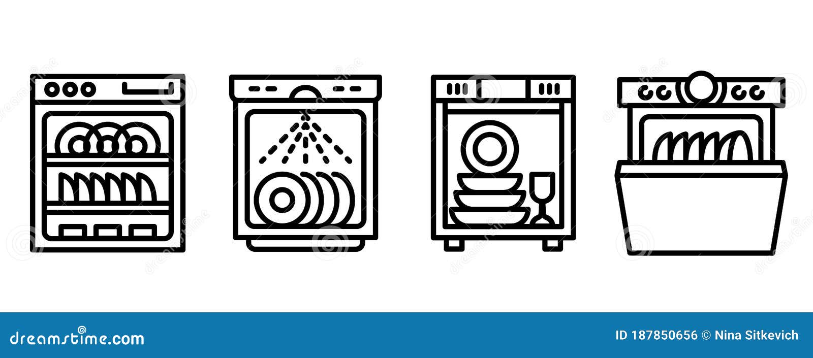 dishwasher safe black outline badge icon label isolated vector on  transparent background Stock Vector