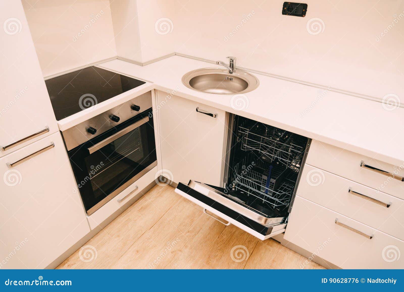 Dishwasher in the Kitchen. Kitchen Appliances Stock Photo Image of