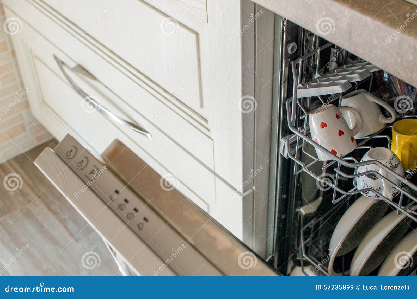 Dishwasher in Modern Kitchen Stock Image Image of home, household