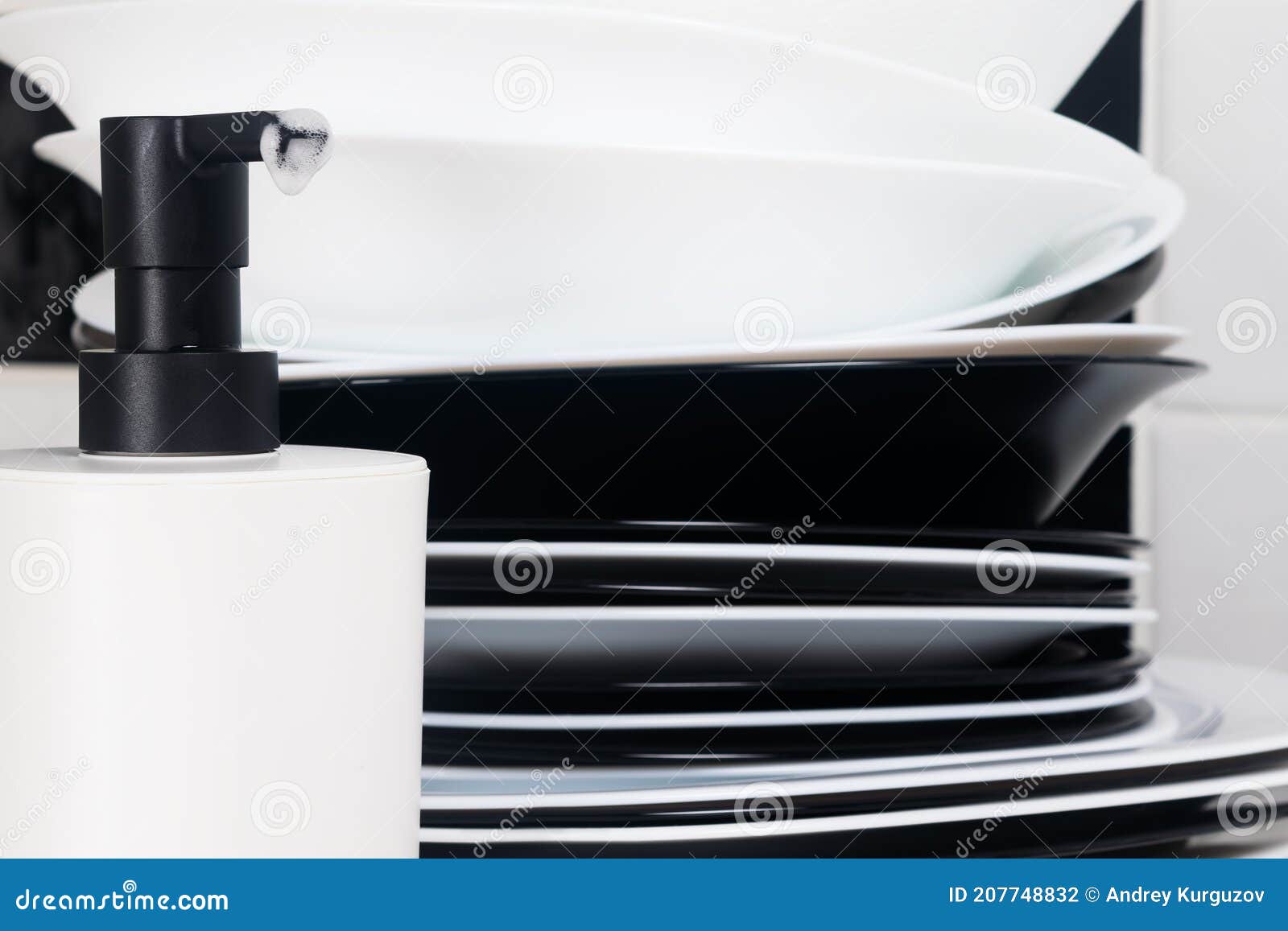 Dishwashing Detergent in the Dispenser, Closeup View Stock Photo