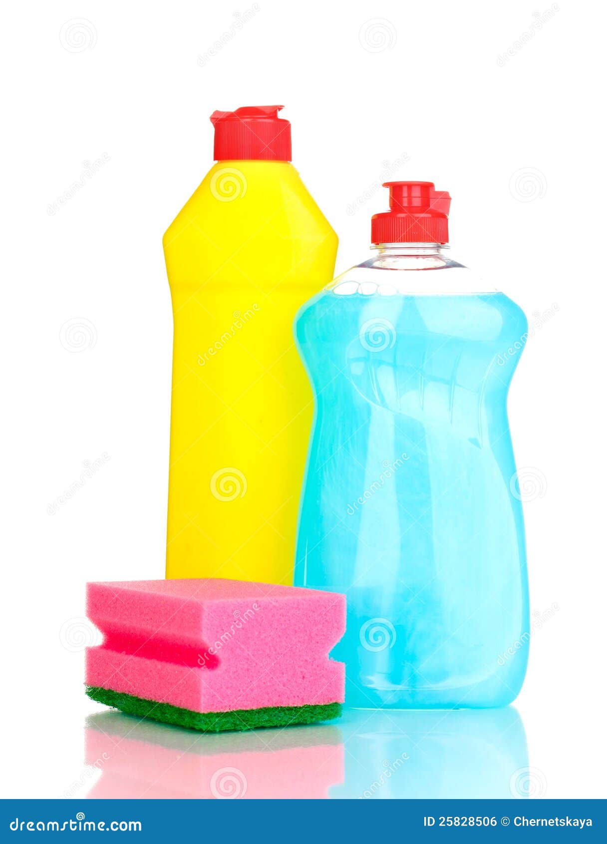 Dishwashing Liquids and Sponge Stock Photo Image of bottle