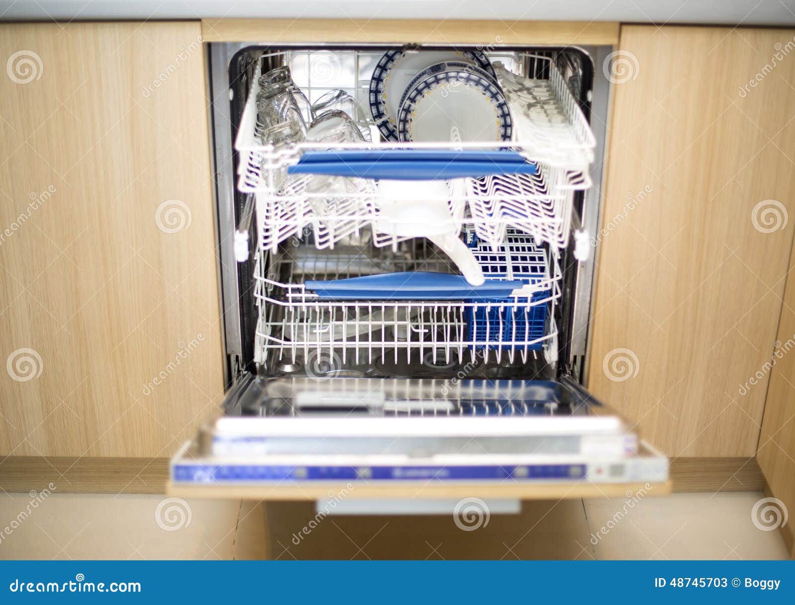 Dishwashing machine stock image. Image of dishware, work 48745703
