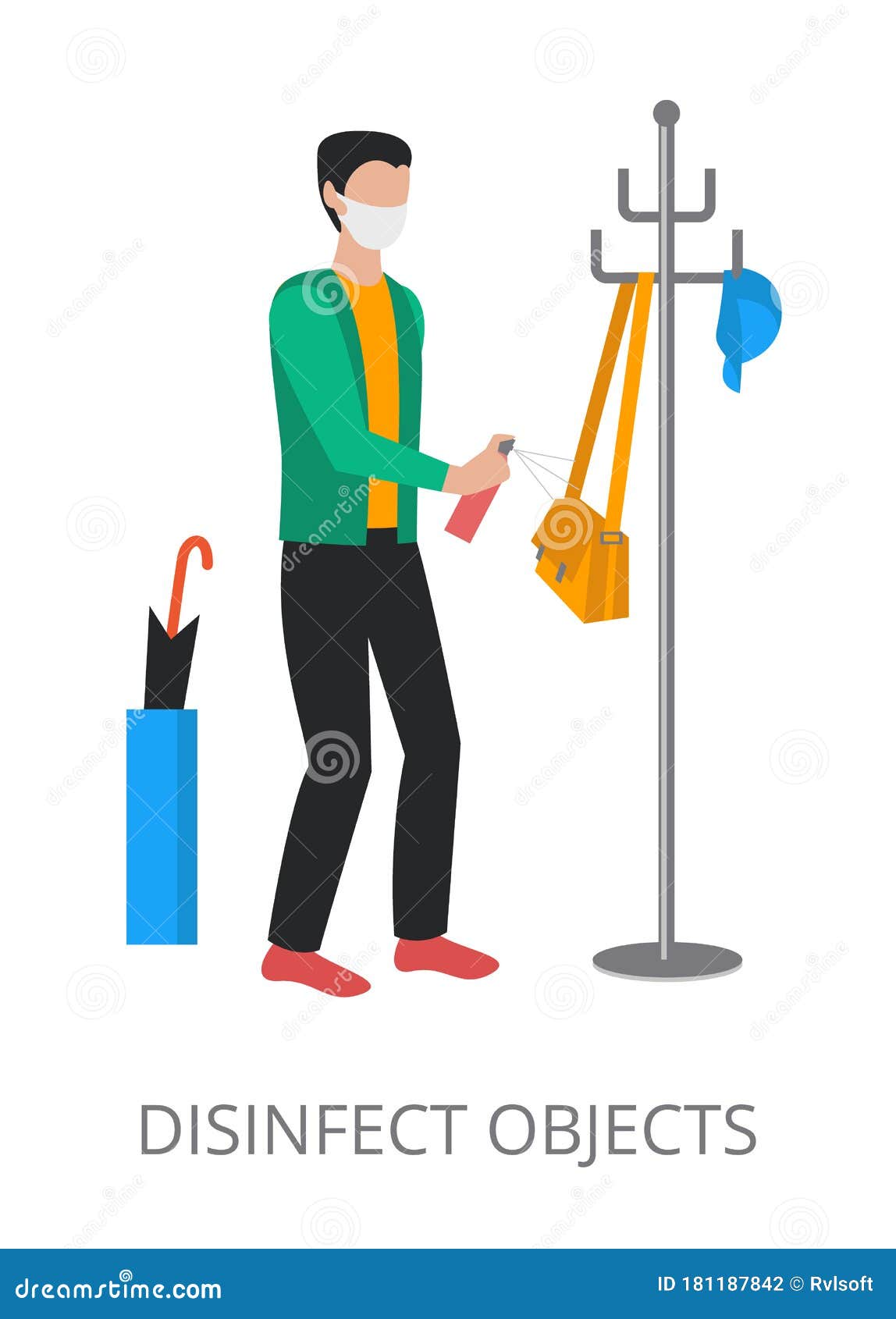 disinfect objects concept, modern flat   