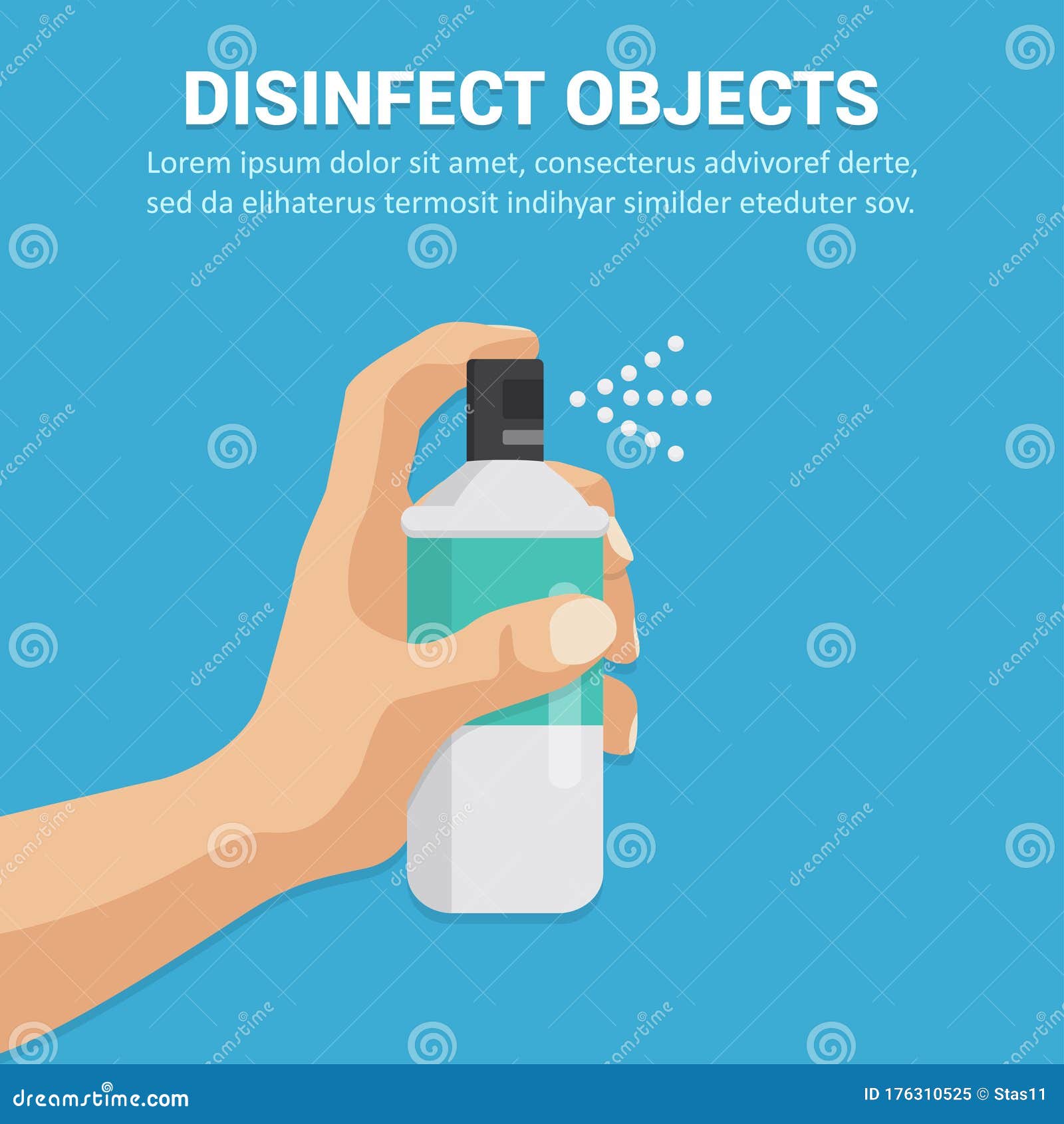 Disinfect Objects With Spray Concept In A Flat Design Vector