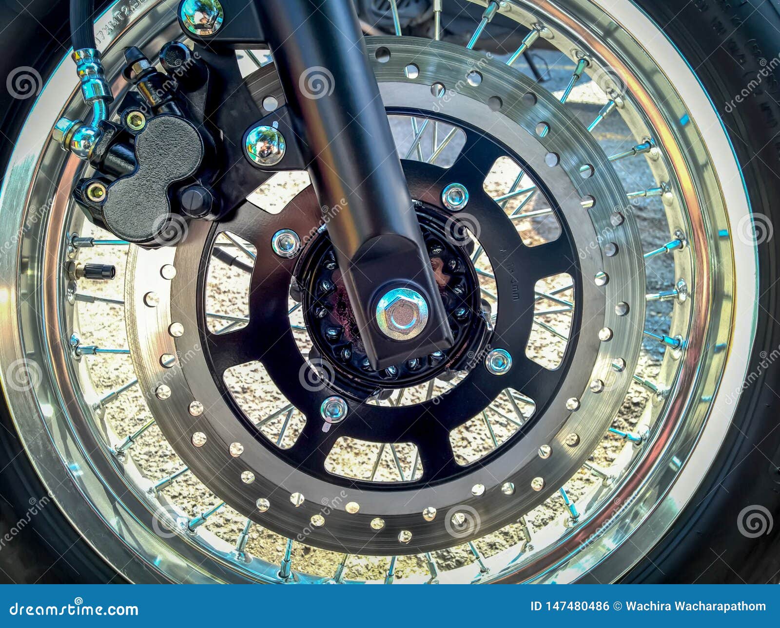Disk brake of Motorcycle stock photo. Image of race 147480486