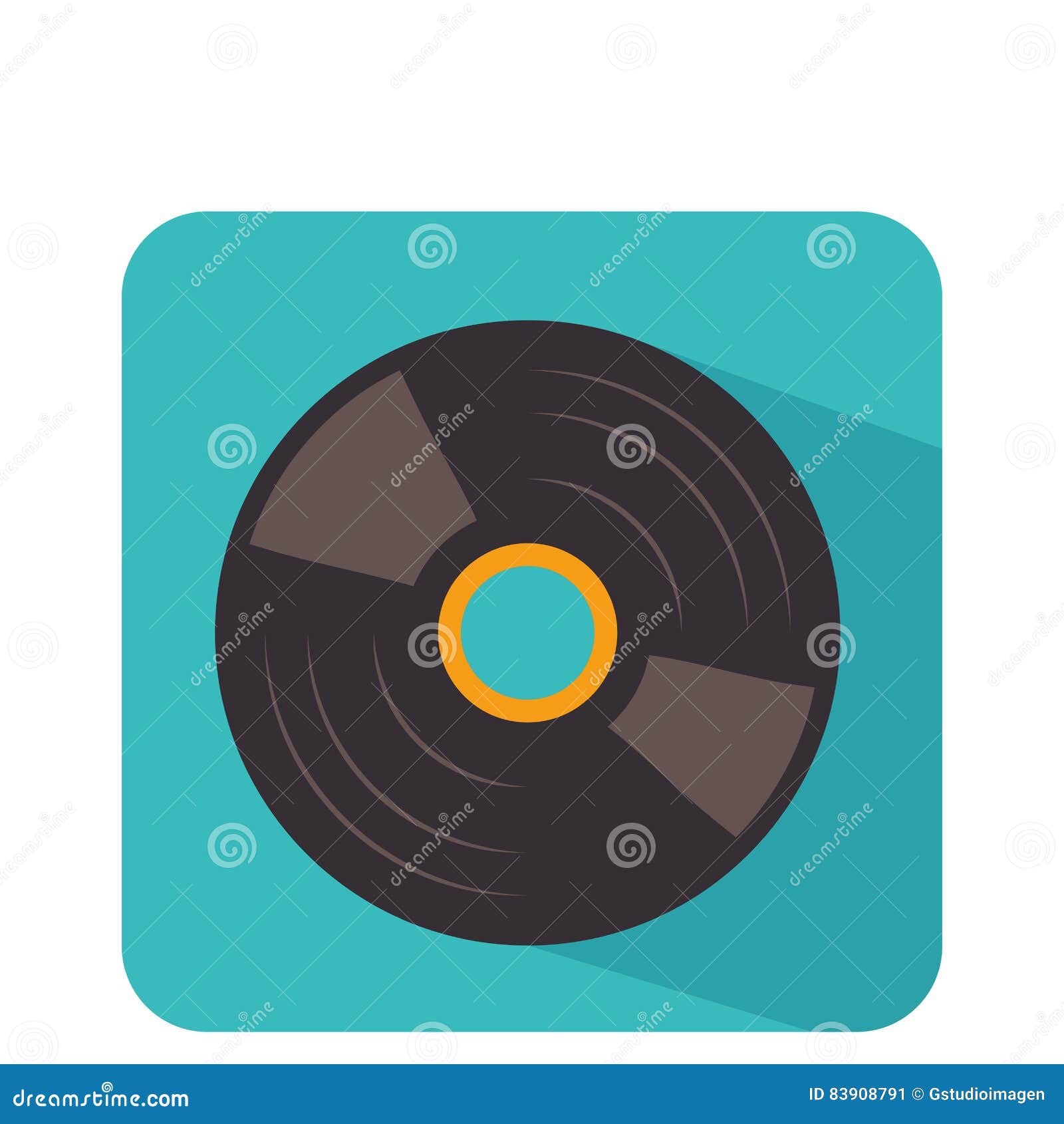 Disk vinyl retro music stock illustration. Illustration of plate 83908791