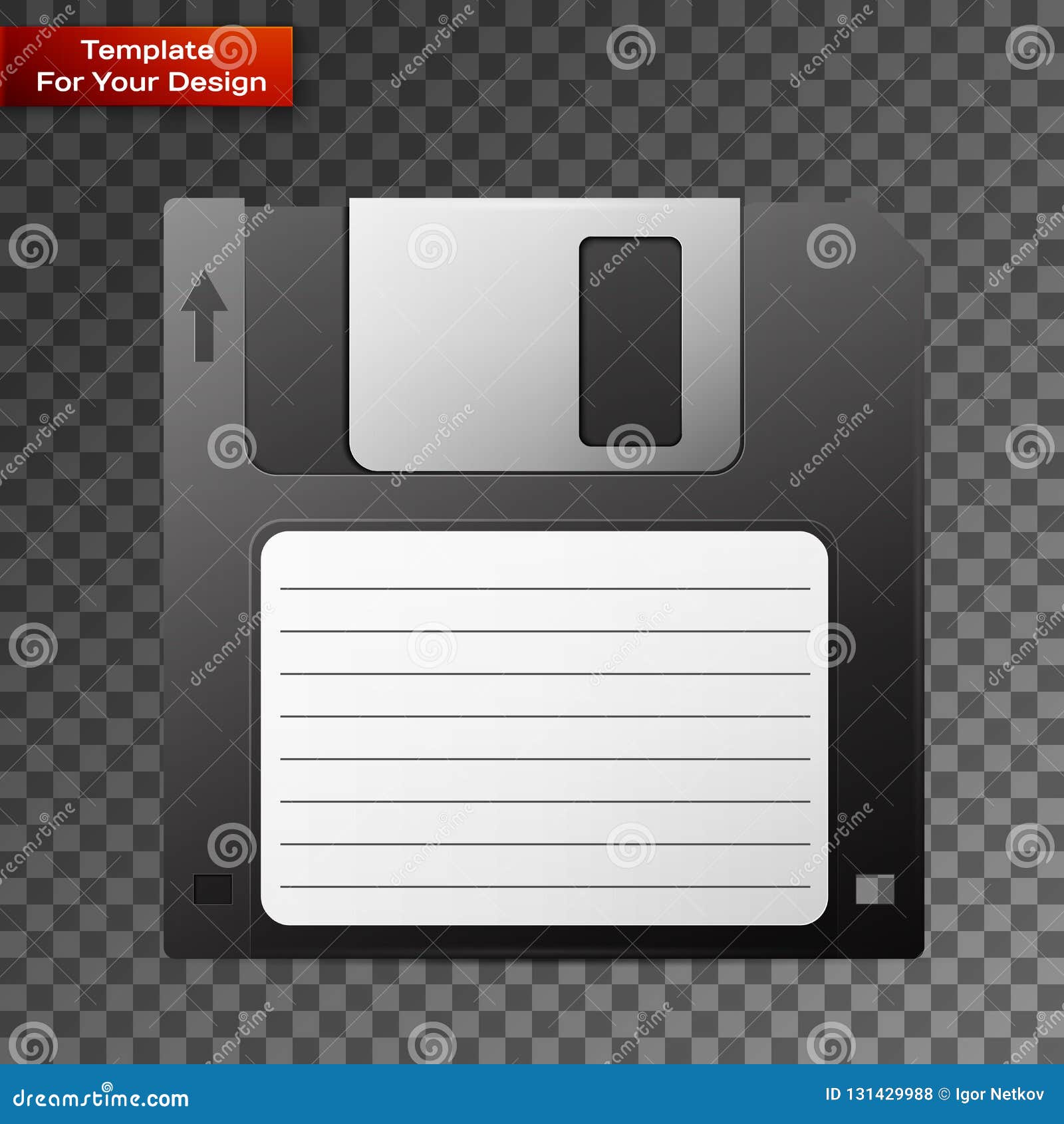 Diskette on Transparent Background Stock Vector - Illustration of icon