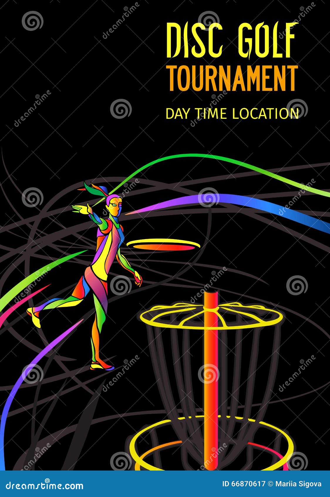 Diskettengolf Oder FrolfSportfahne Vektor Abbildung Illustration von