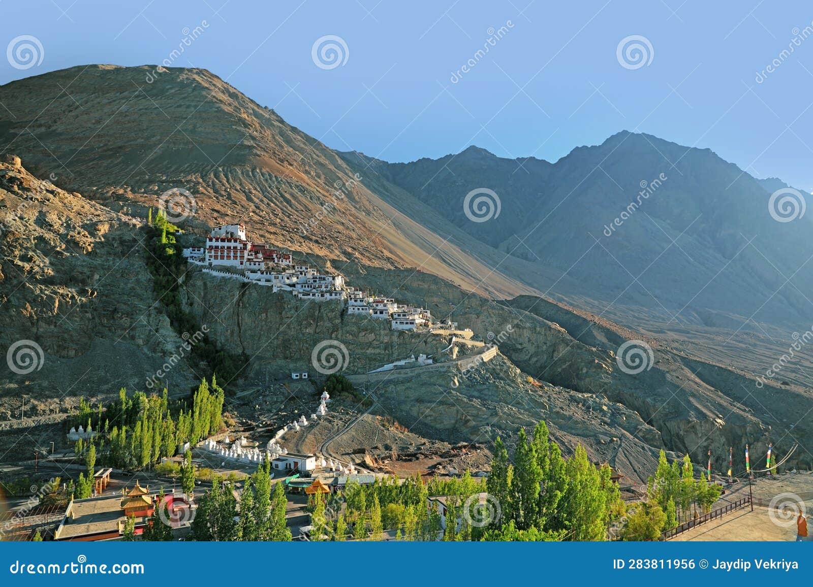 diskit buddhist monastery in nubra valley in kashmir, india