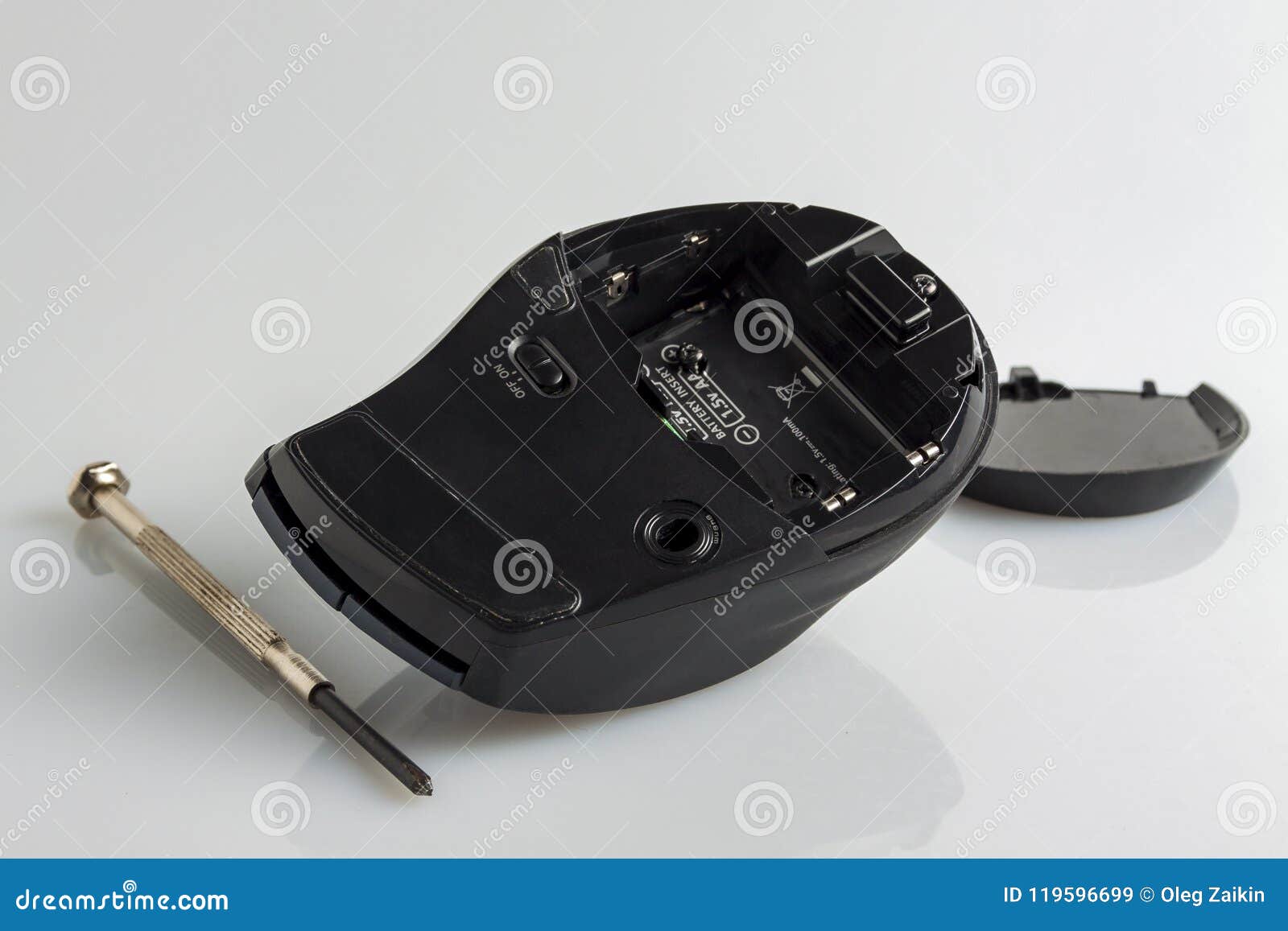 dismantled the computer mouse