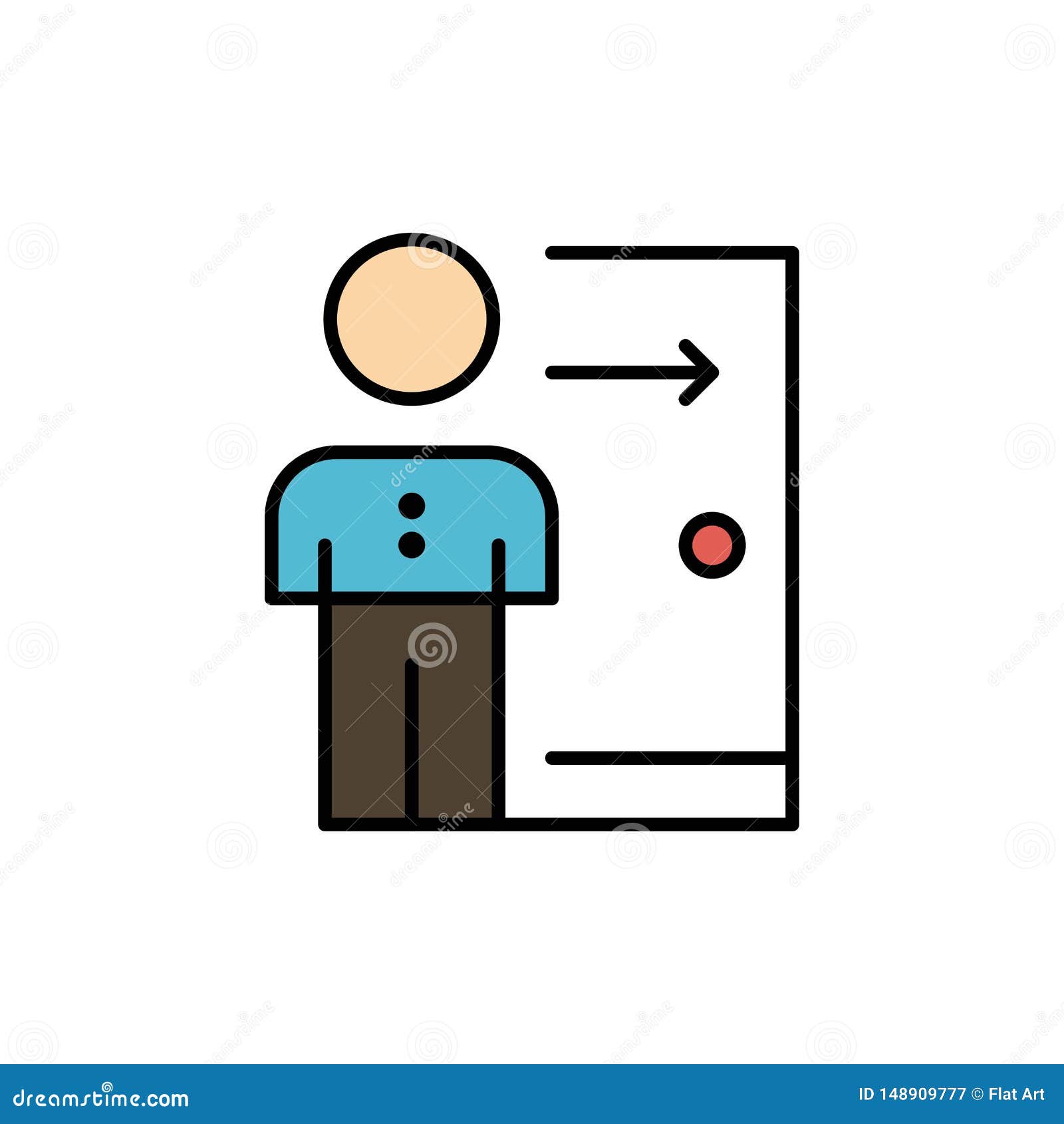 dismissal, employee, exit, job, layoff, person, personal  flat color icon.  icon banner template