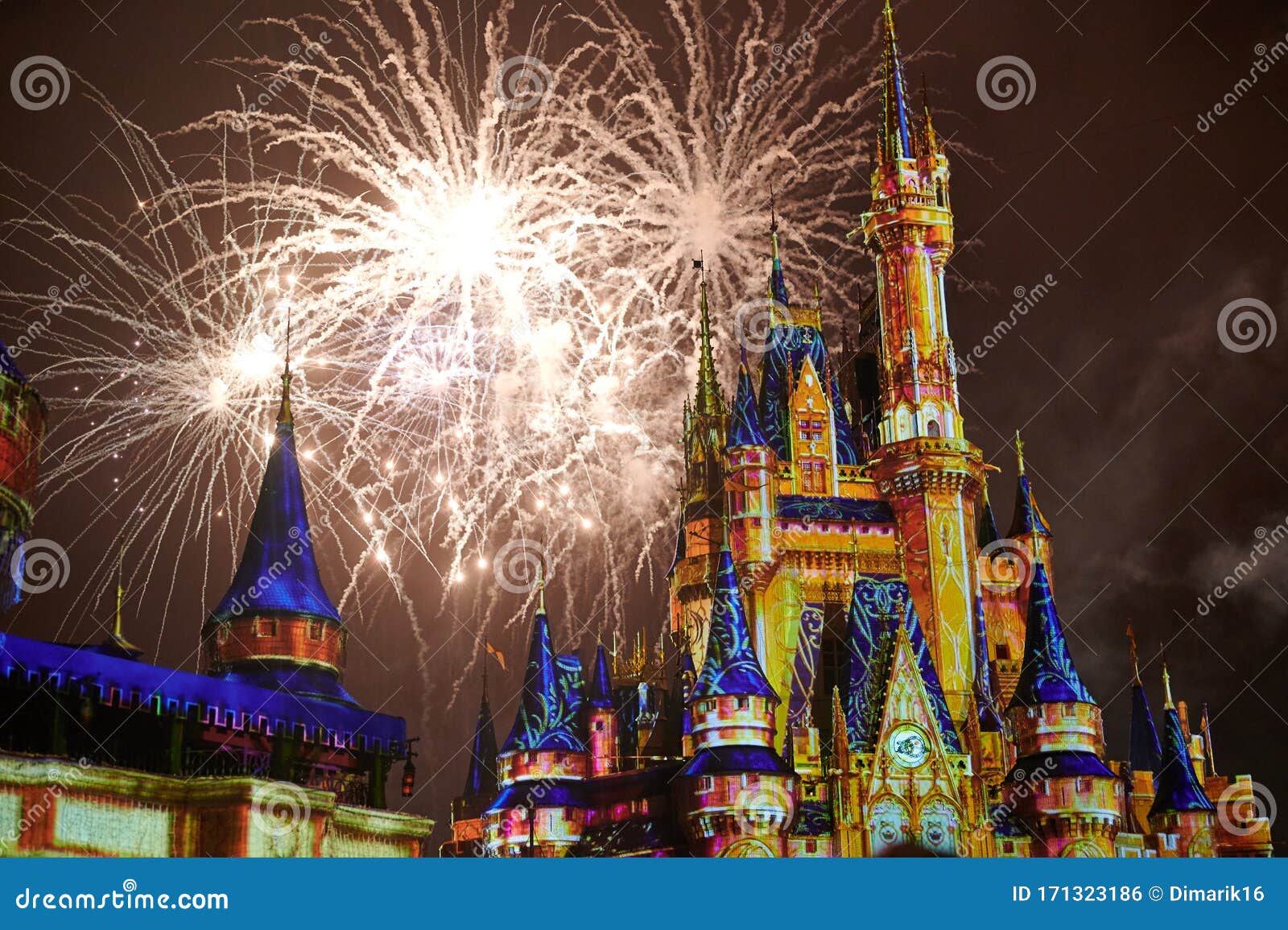 disney castle fireworks