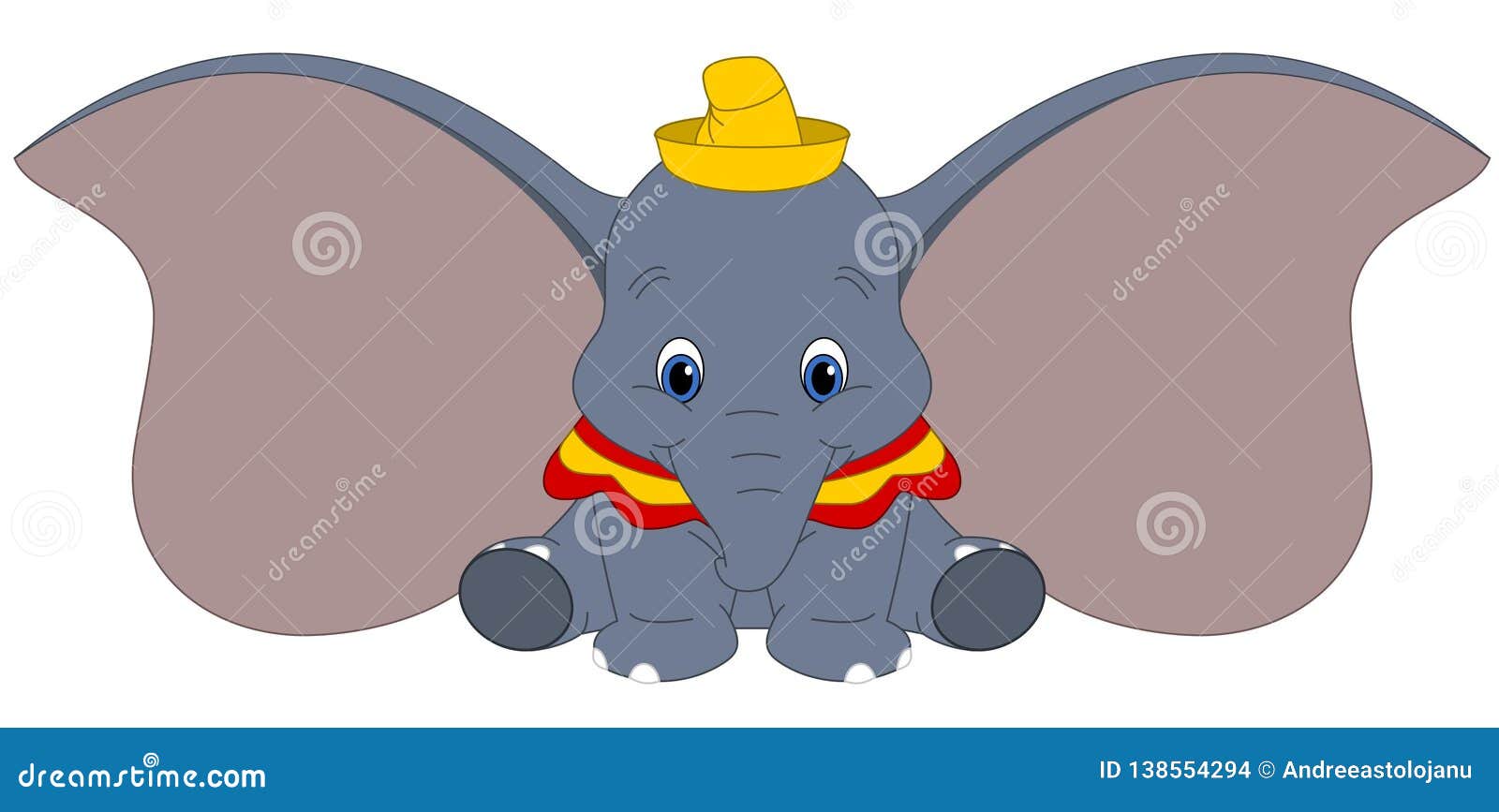 Disney Vector Illustration of Dumbo Isolated on White Background, Baby  Elephant with Big Ears, Fantasy Cartoon Character Editorial Stock Image -  Illustration of drawing, isolated: 138554294