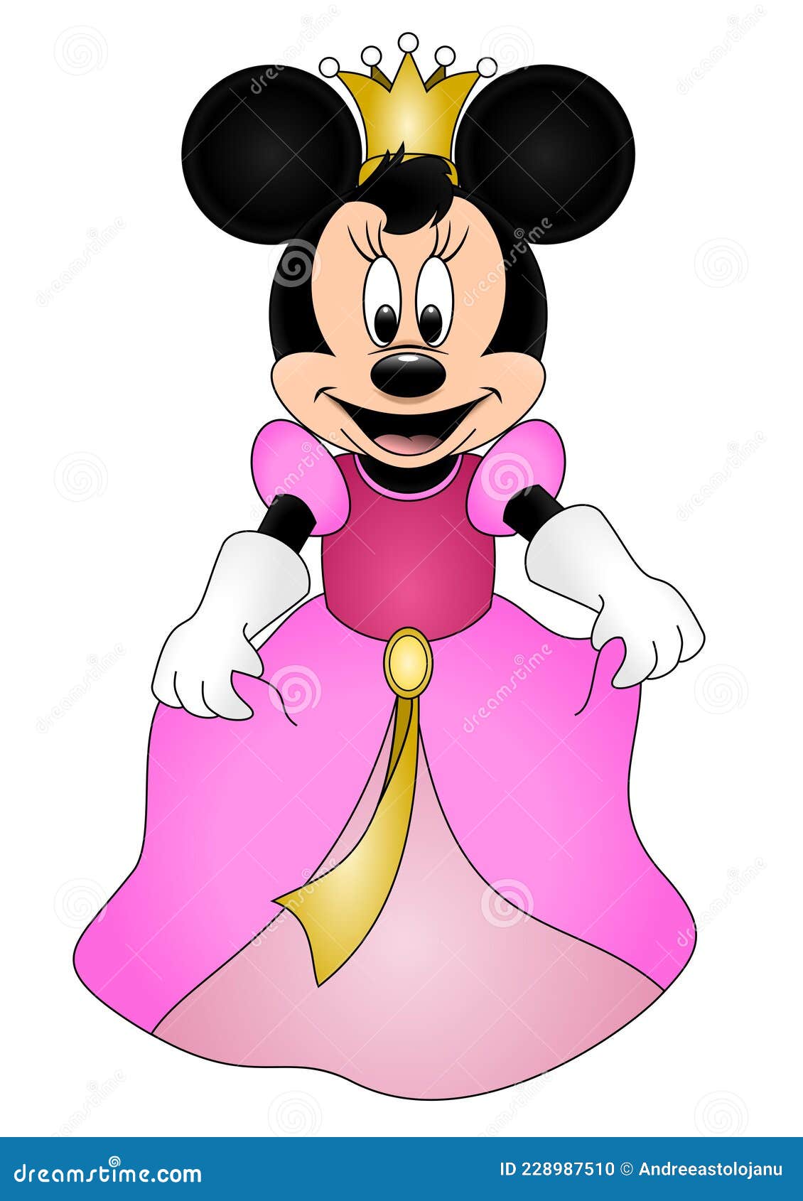 Disney-Vektorillustration Von Mickey Mouse Mit Rotem Weihnachtshut