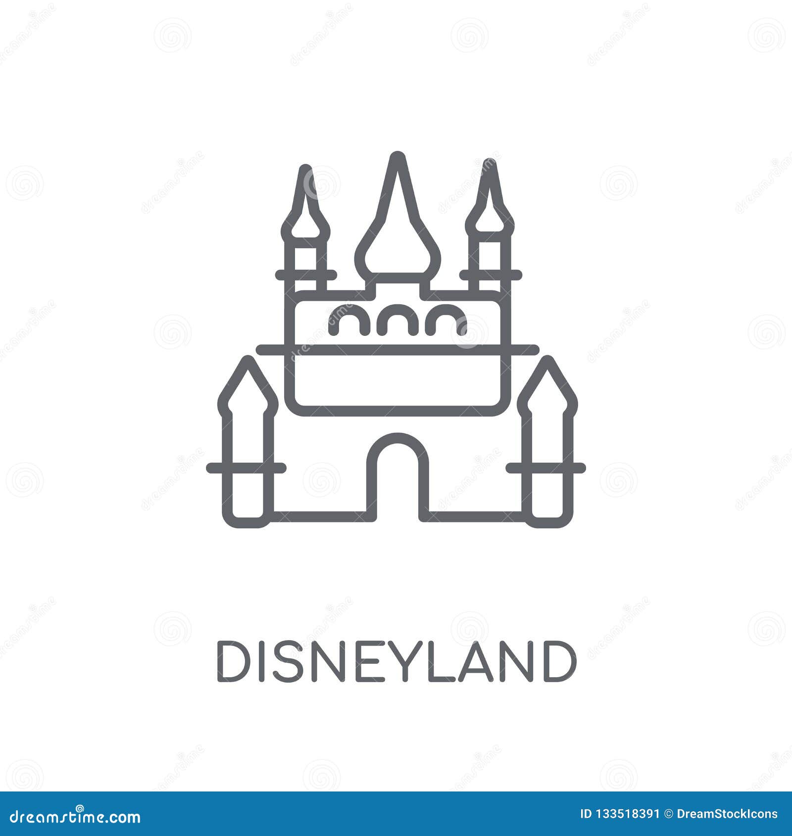 Disneyland Linear Icon Modern Outline Disneyland Logo Concept O