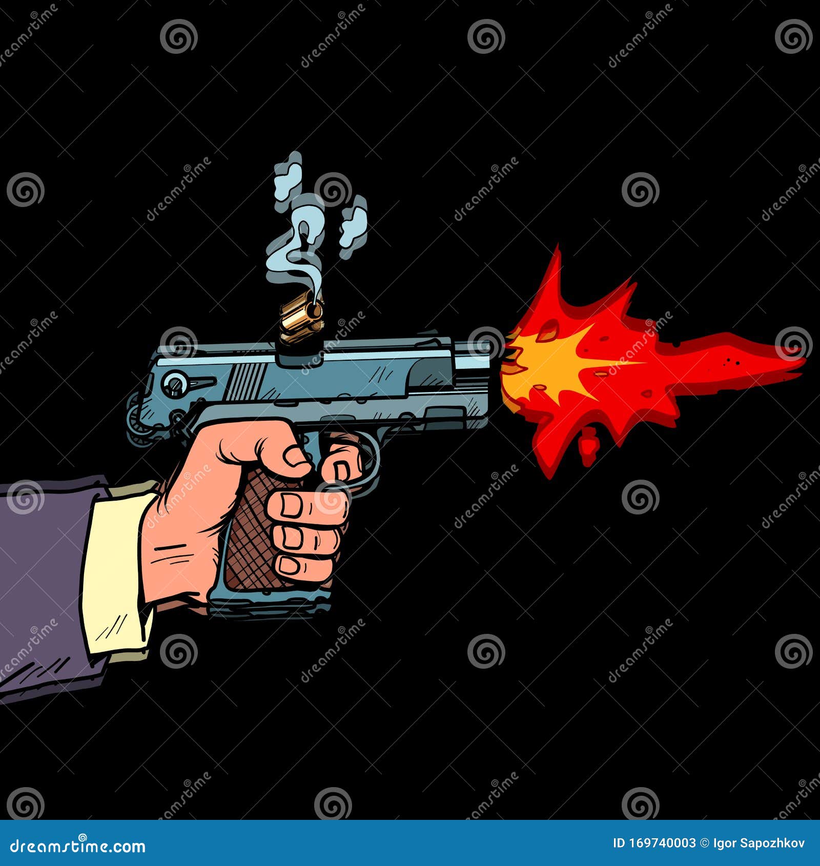 Disparos De Un Estilo Cómico De Pistola Ataque Con Balas Ilustración del  Vector - Ilustración de internet, icono: 169740003