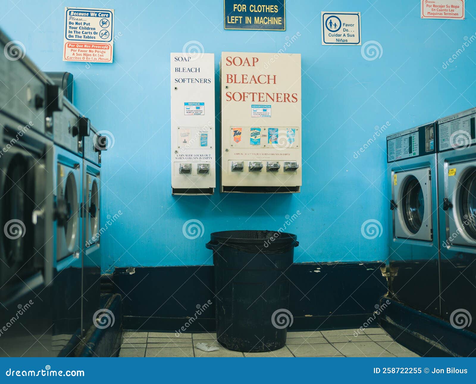 Dispensers Inside of a Laundromat, Ossining, New York Stock Image